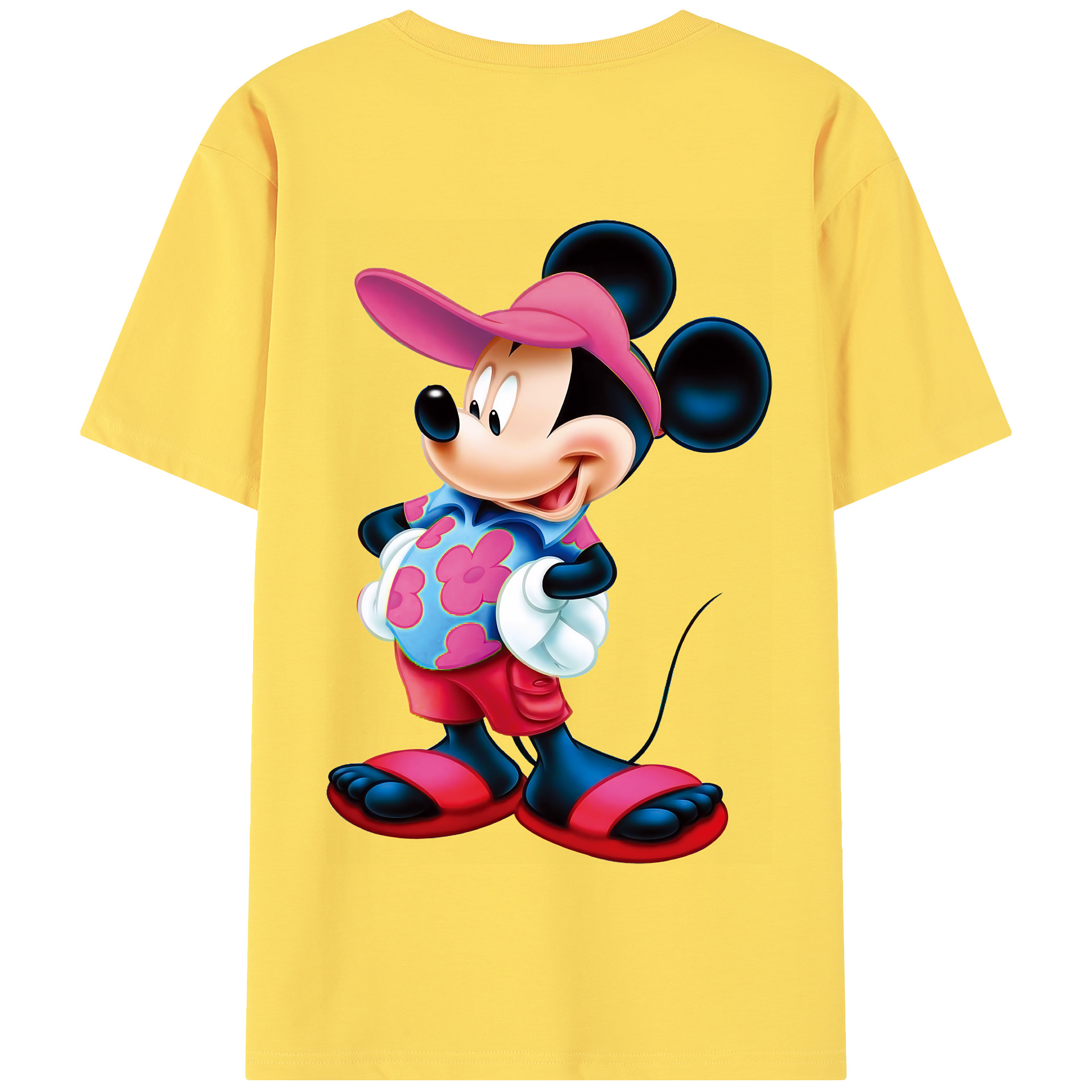 （画像用） ミッキーマウス Mickey Mouse 綿100％半袖Tシャツ（背面プリント）