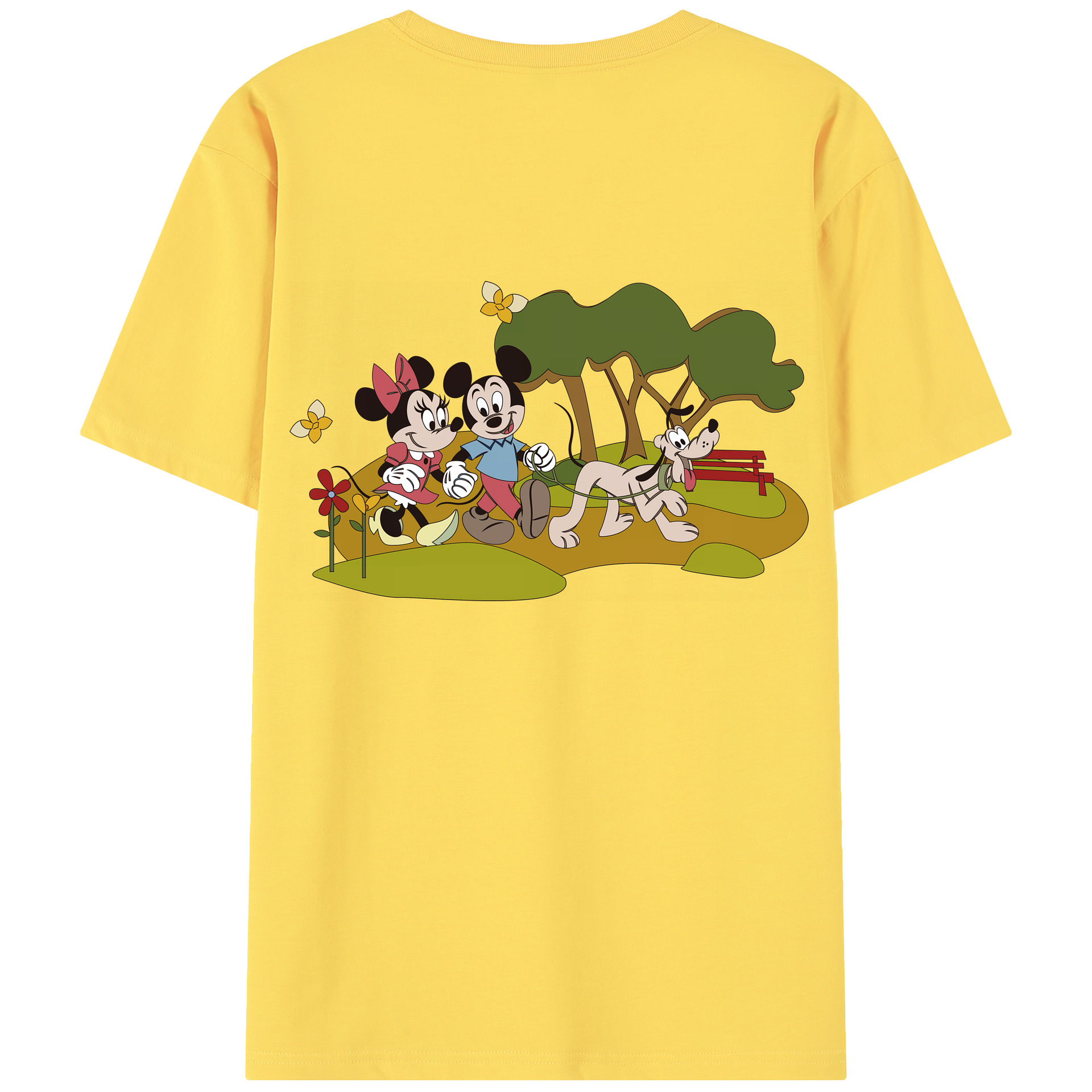 （画像用） ミッキーマウス Mickey Mouse 綿100％半袖Tシャツ（背面プリント）