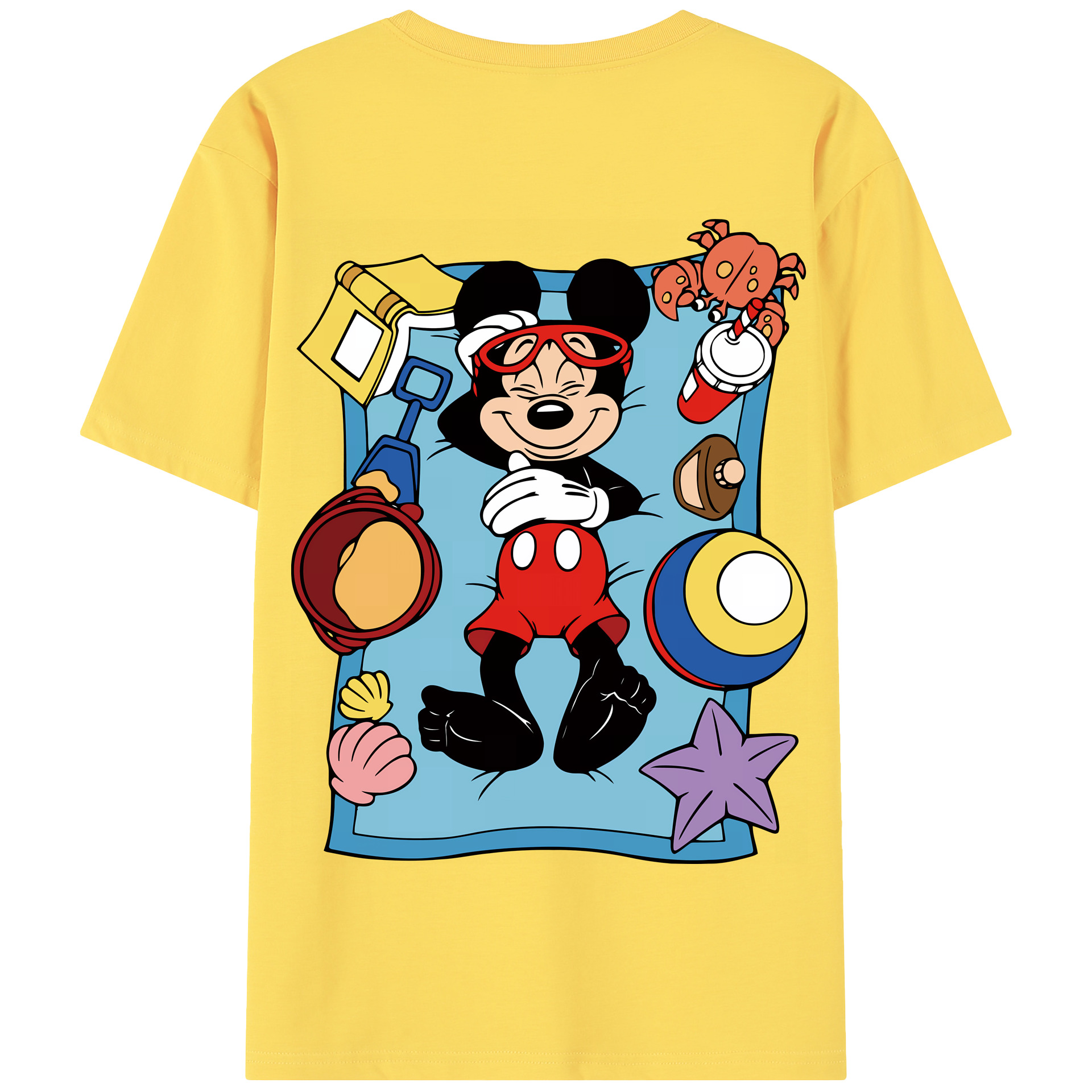 （画像用） ミッキーマウス Mickey Mouse 綿100％半袖Tシャツ（背面プリント）