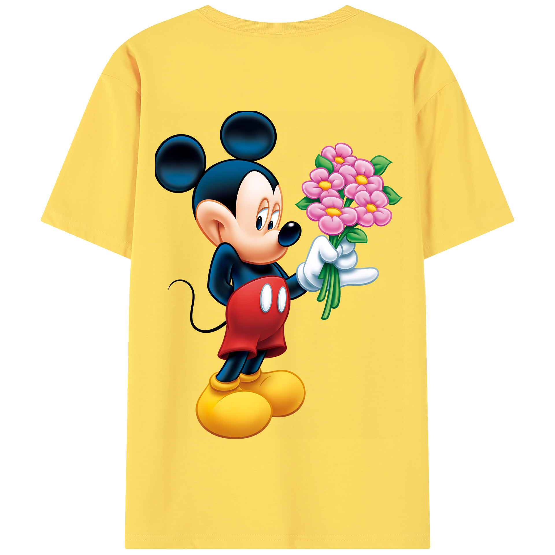 （画像用） ミッキーマウス Mickey Mouse 綿100％半袖Tシャツ（背面プリント）
