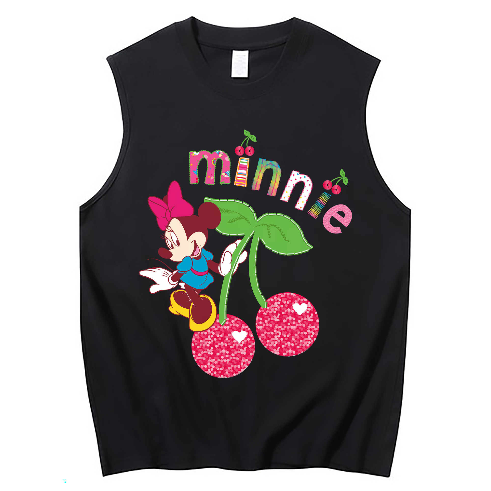 （画像用） ミッキーマウス Mickey Mouse コットン100％タンクトップ（フロントプリント）