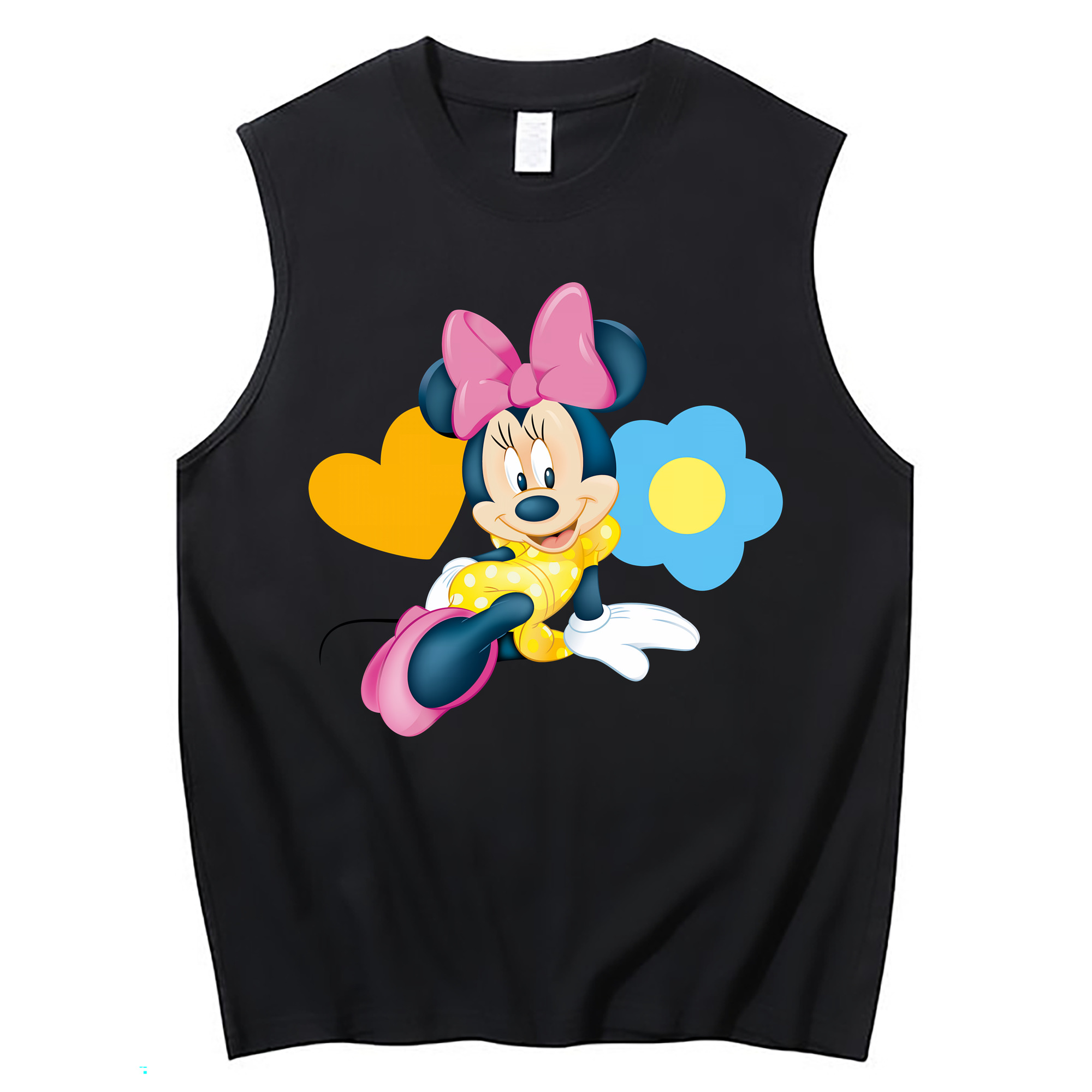 ミッキーマウス Mickey Mouse コットン100％タンクトップ（フロントプリント）