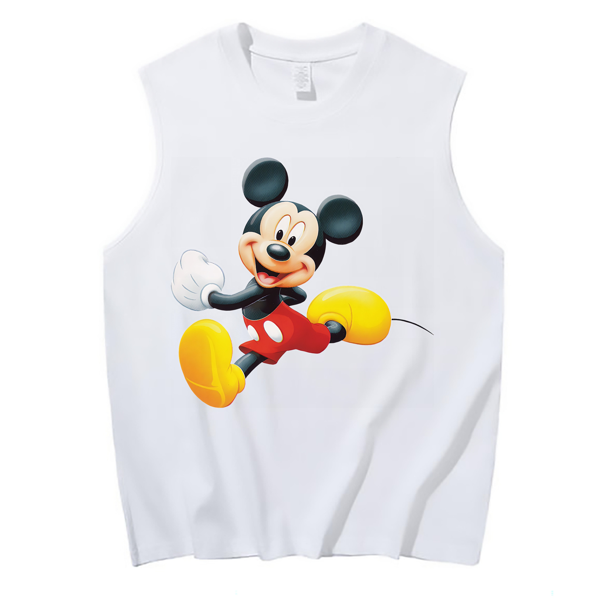 （画像用） ミッキーマウス Mickey Mouse コットン100％タンクトップ（フロントプリント）