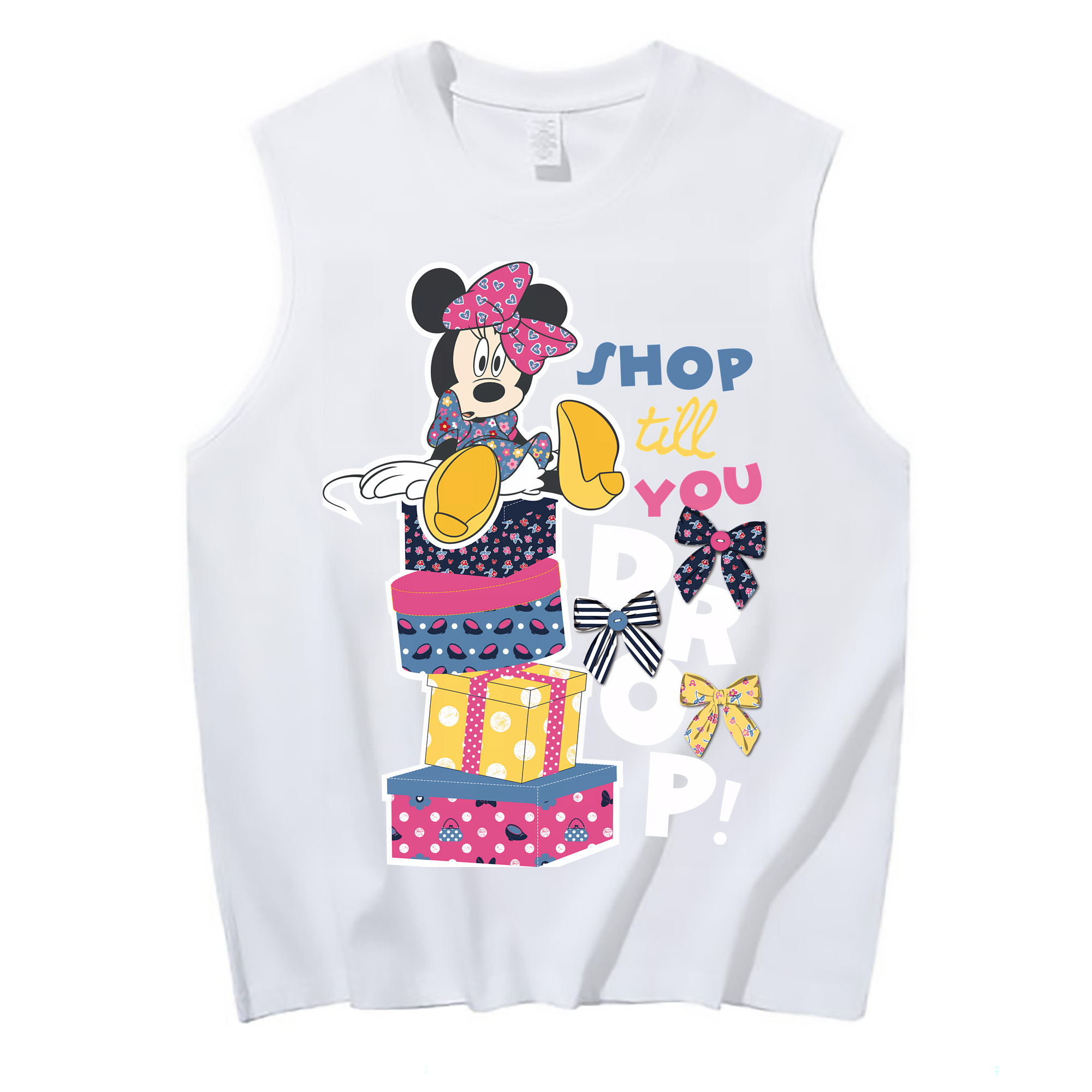 （画像用） ミッキーマウス Mickey Mouse コットン100％タンクトップ（フロントプリント）