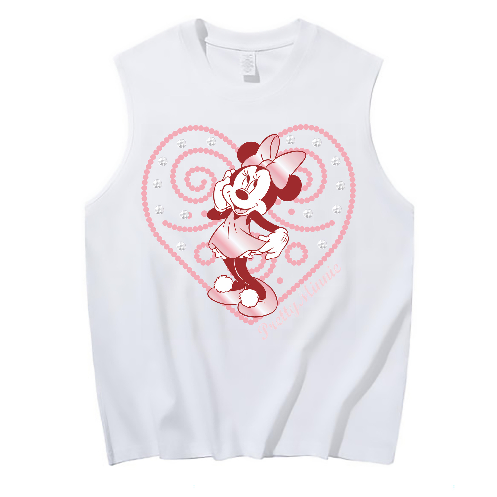 （画像用） ミッキーマウス Mickey Mouse コットン100％タンクトップ（フロントプリント）