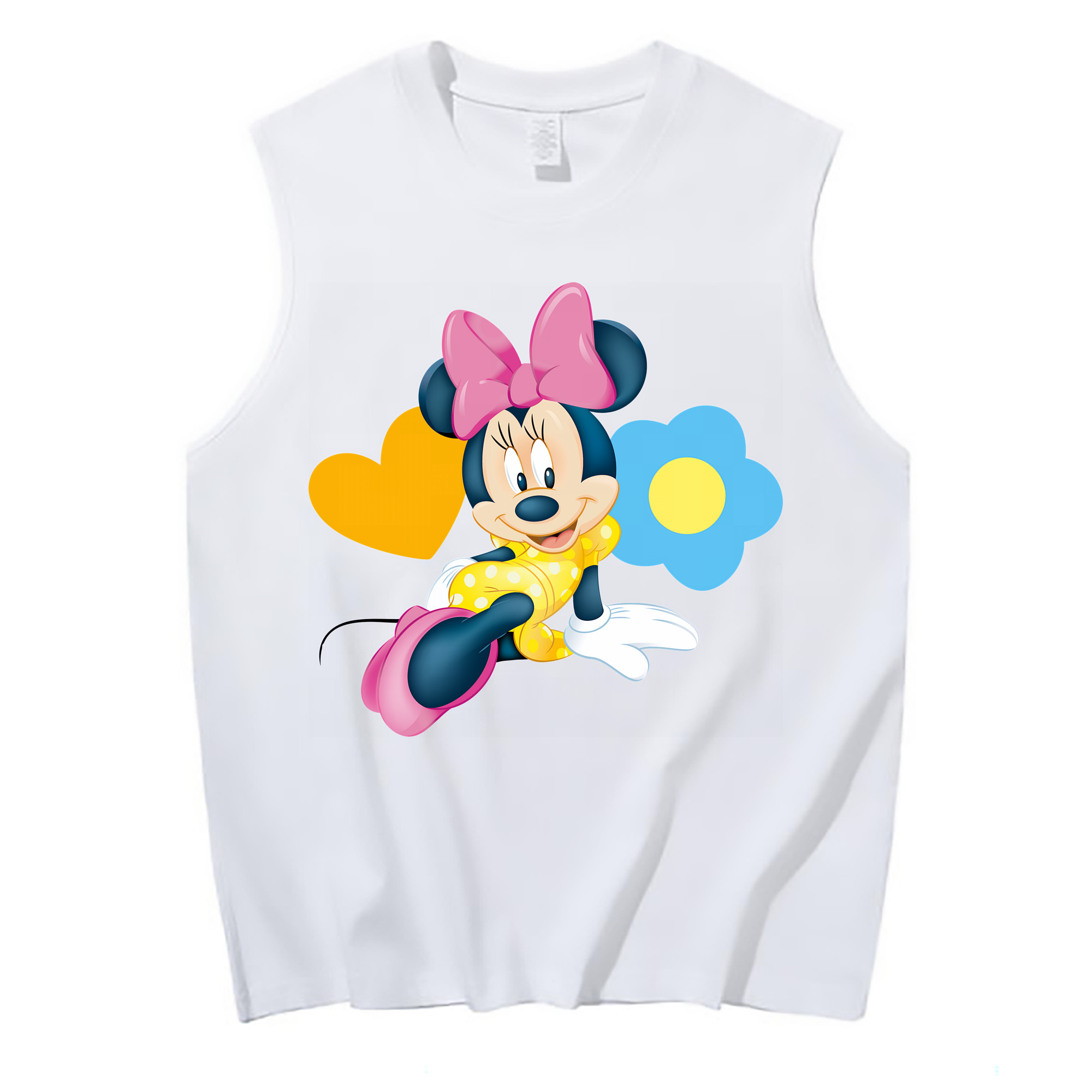 （画像用） ミッキーマウス Mickey Mouse コットン100％タンクトップ（フロントプリント）