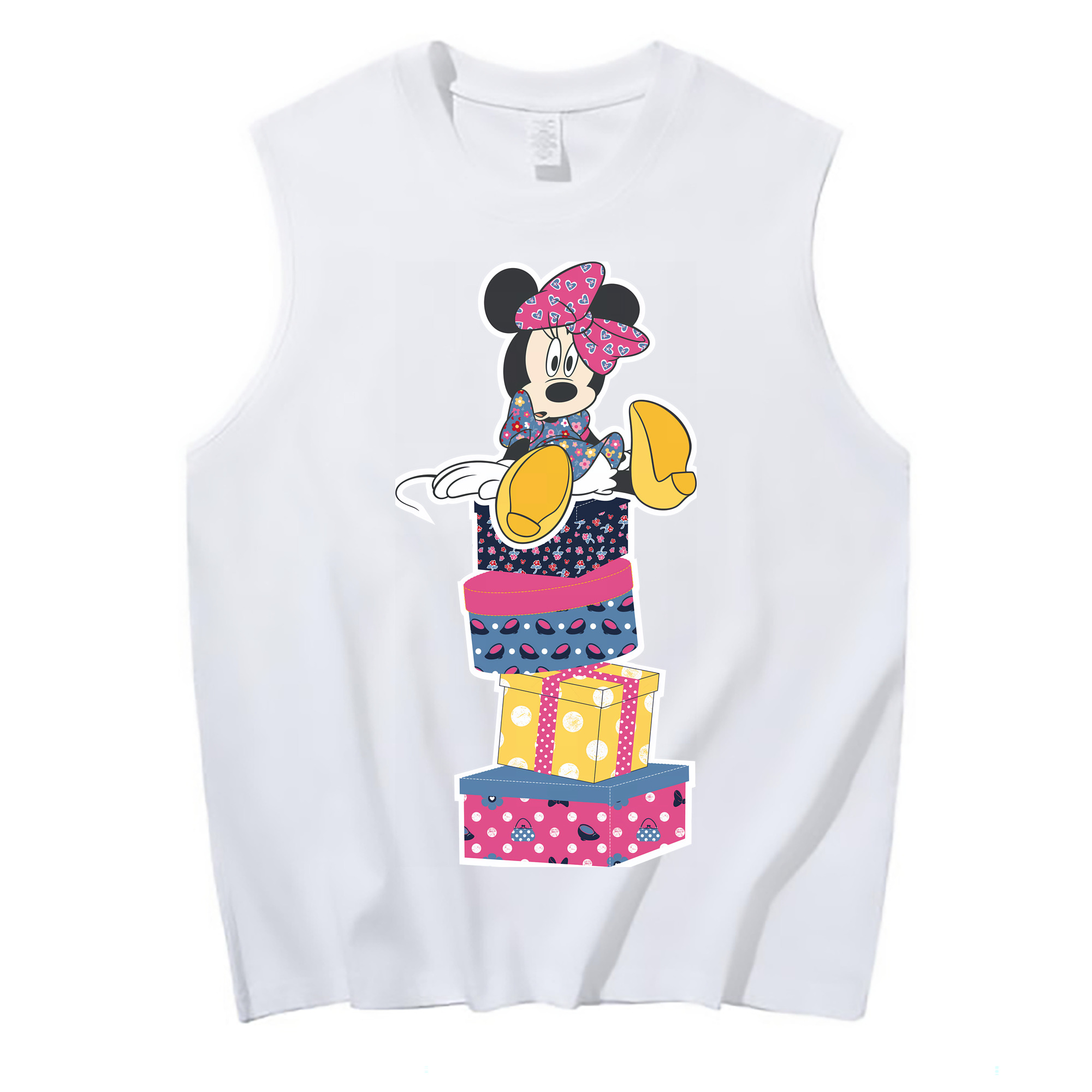 （画像用） ミッキーマウス Mickey Mouse コットン100％タンクトップ（フロントプリント）