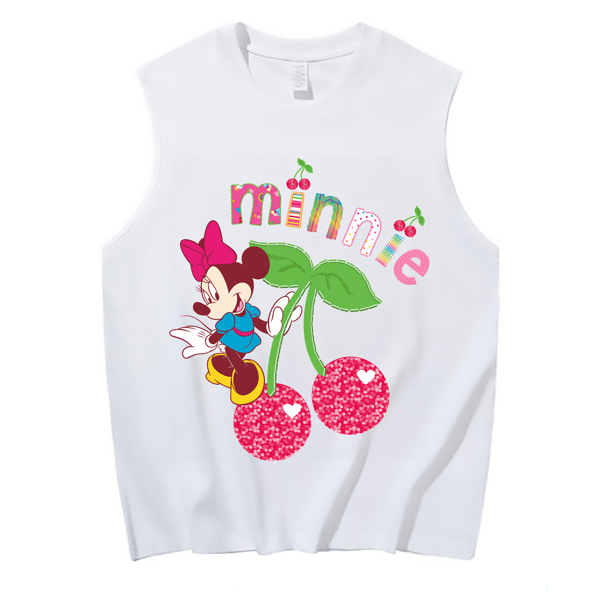 （画像用） ミッキーマウス Mickey Mouse コットン100％タンクトップ（フロントプリント）