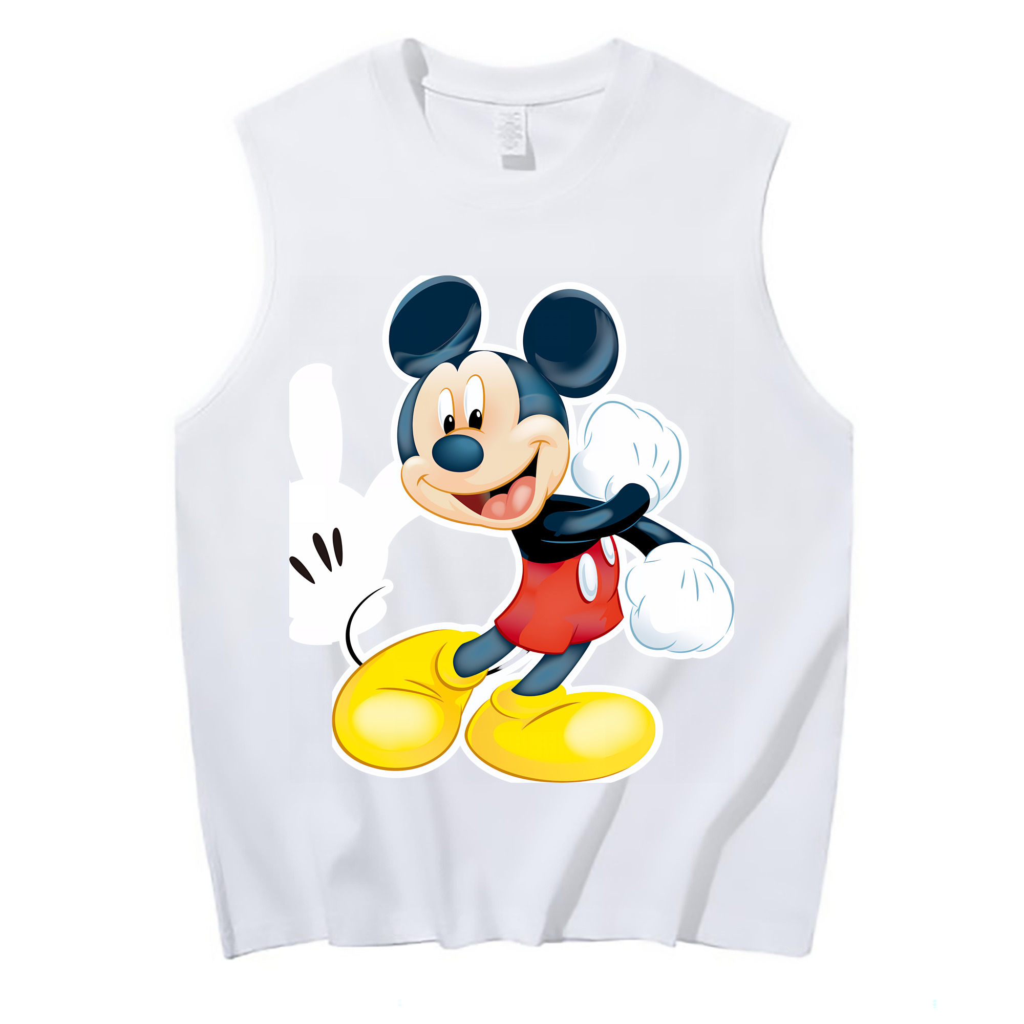 ミッキーマウス Mickey Mouse コットン100％タンクトップ（フロントプリント）