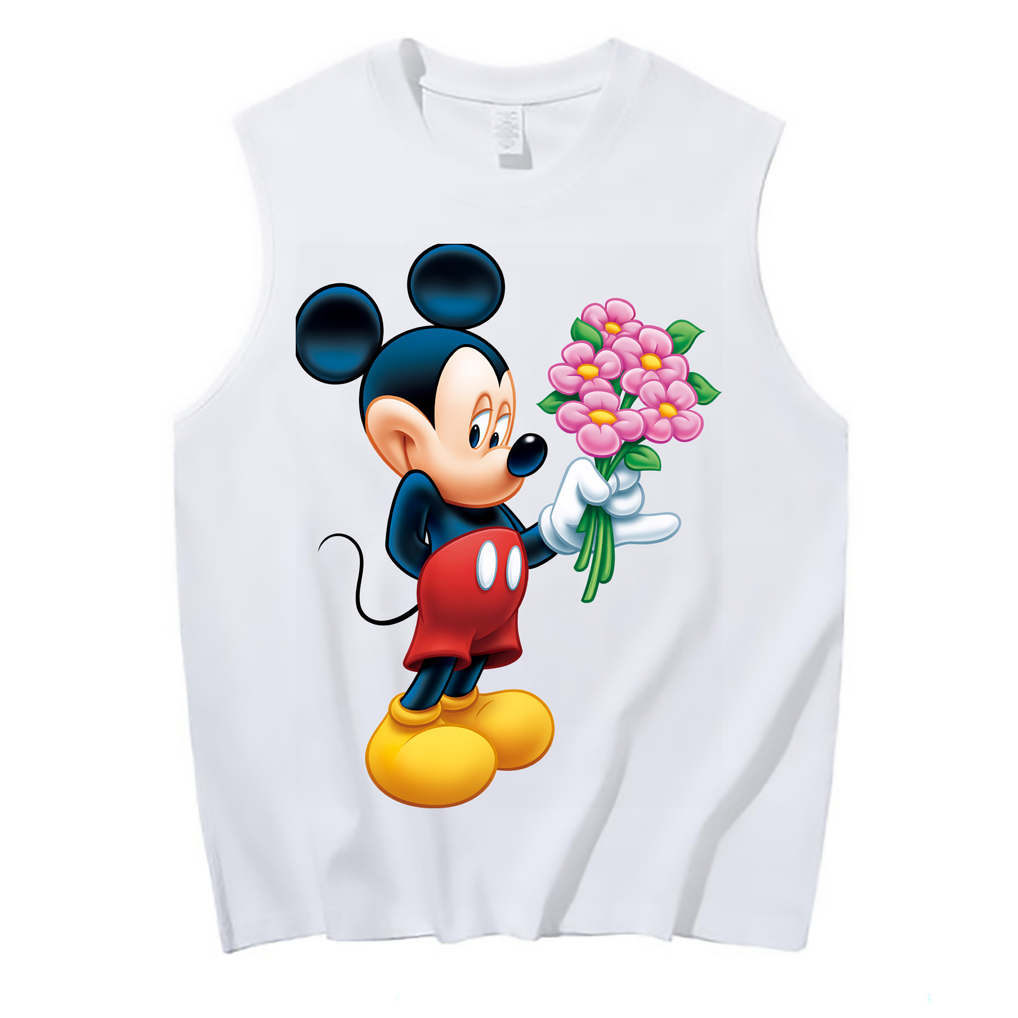 （画像用） ミッキーマウス Mickey Mouse コットン100％タンクトップ（フロントプリント）