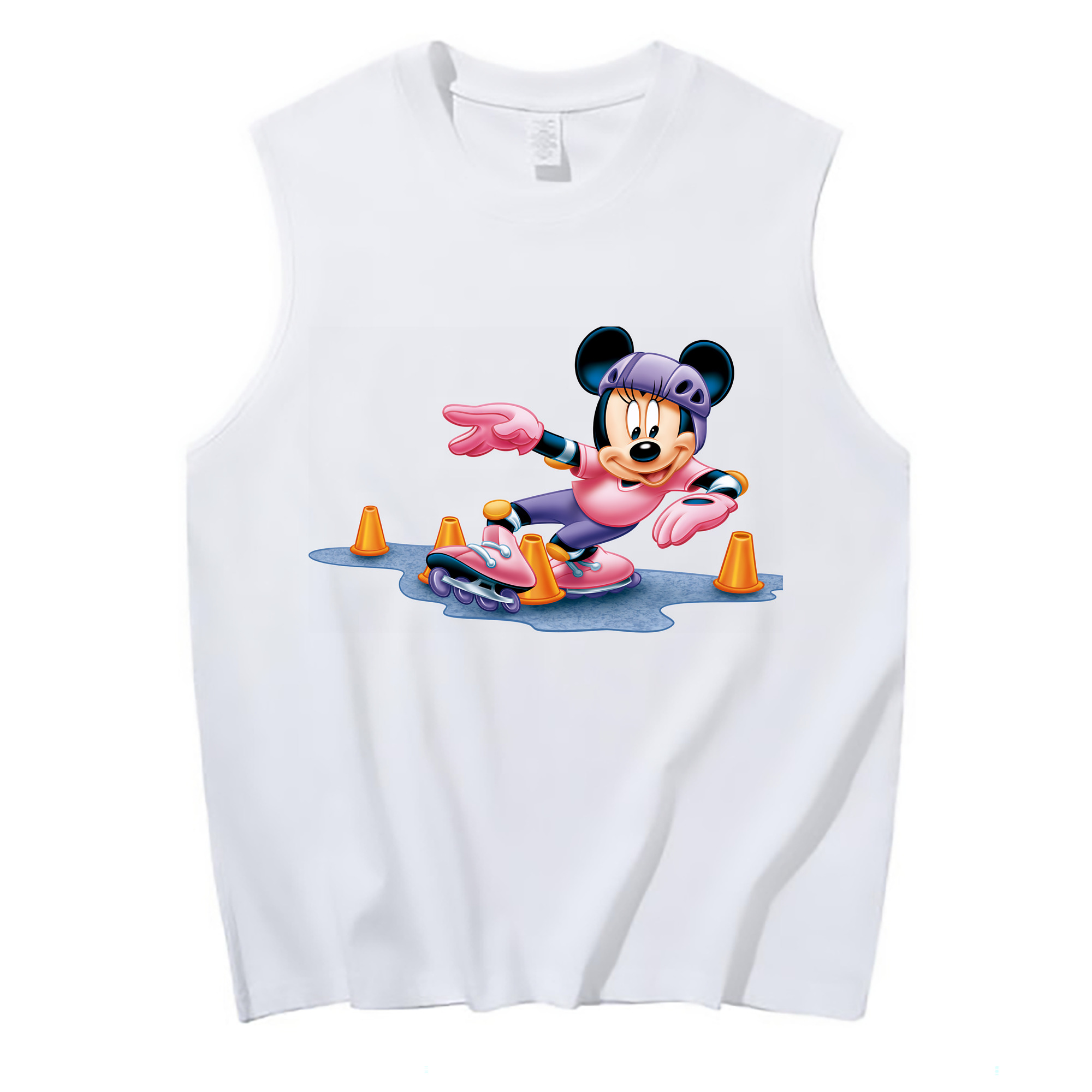 （画像用） ミッキーマウス Mickey Mouse コットン100％タンクトップ（フロントプリント）