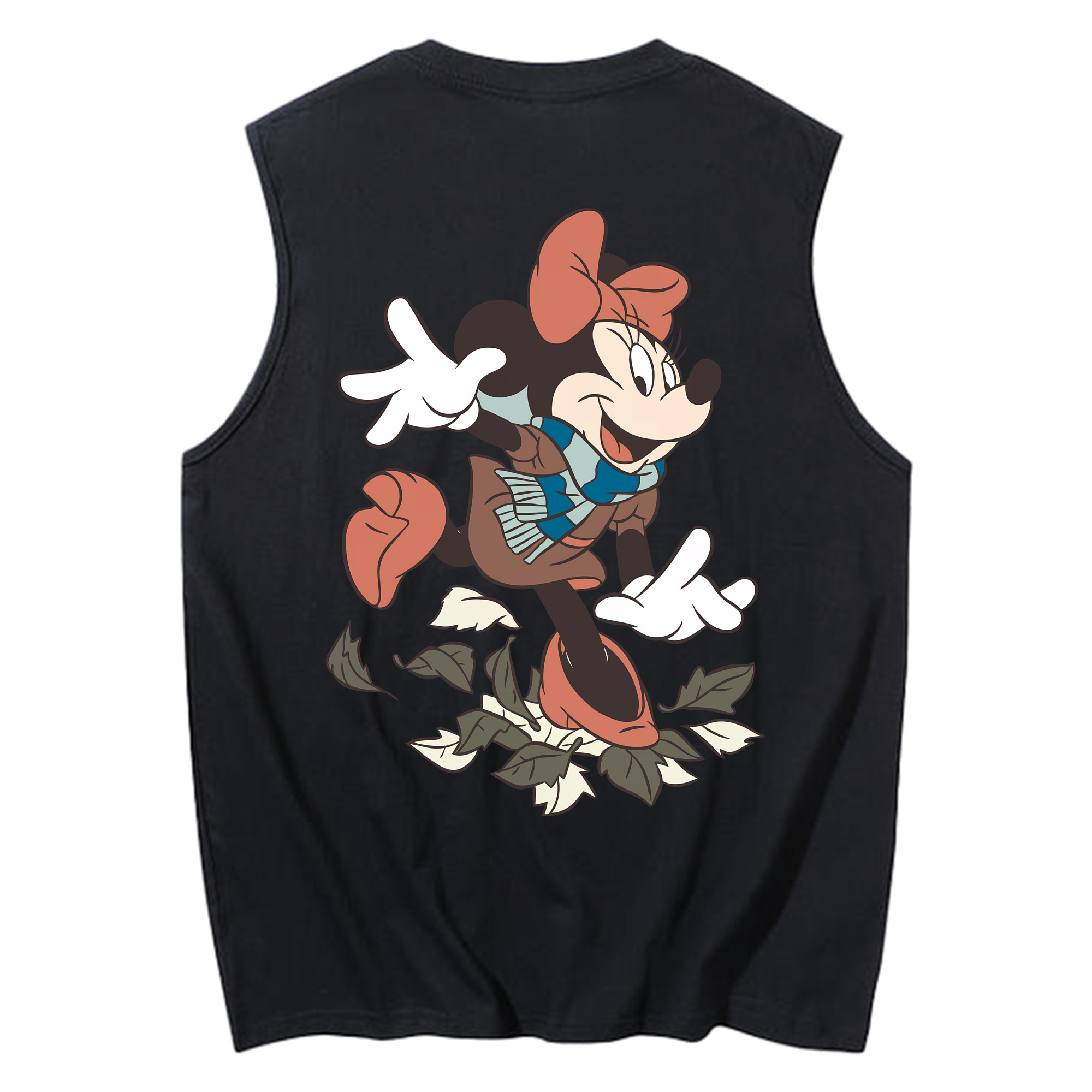 ミッキーマウス Mickey Mouse コットン100％タンクトップ（背面プリント）