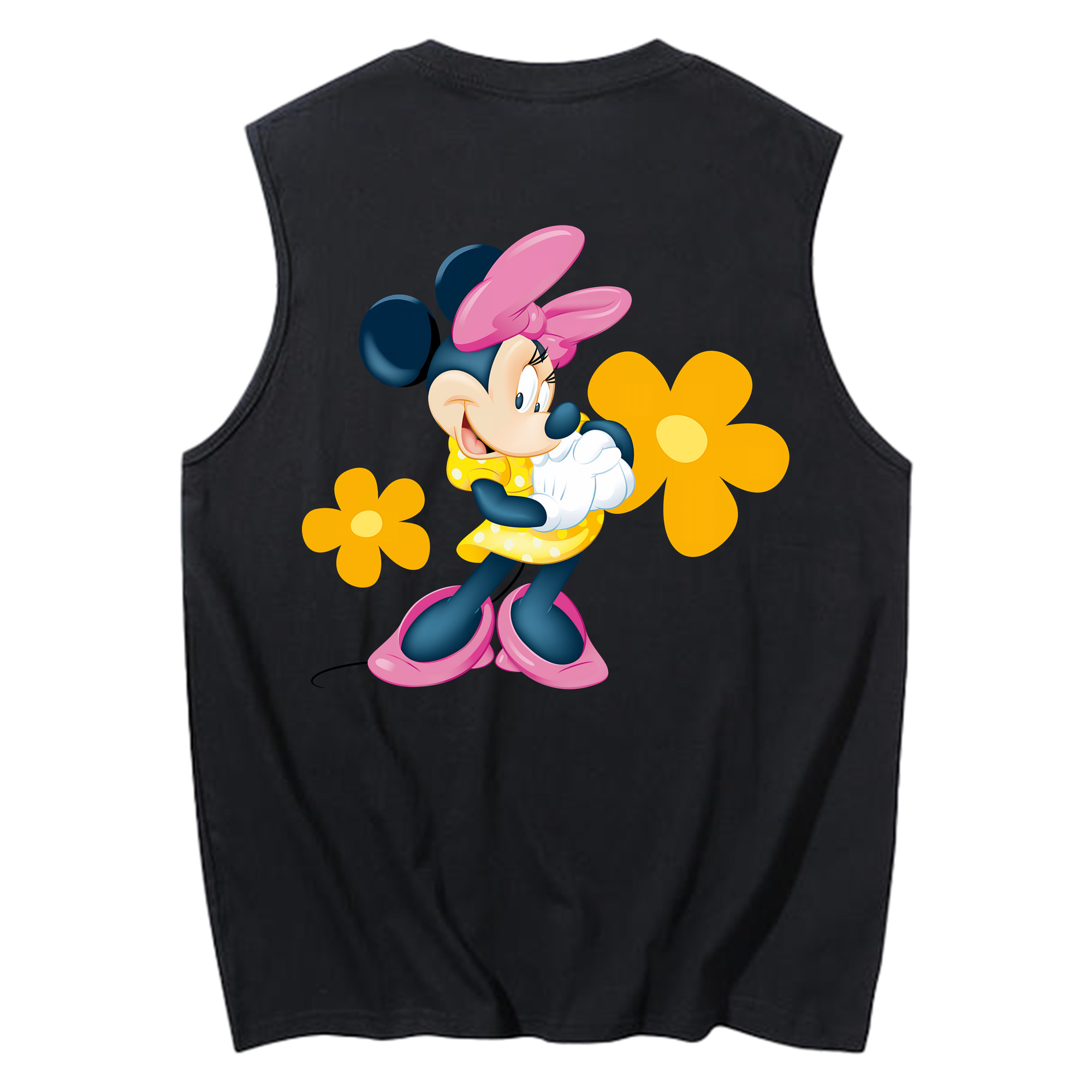 ミッキーマウス Mickey Mouse コットン100％タンクトップ（背面プリント）