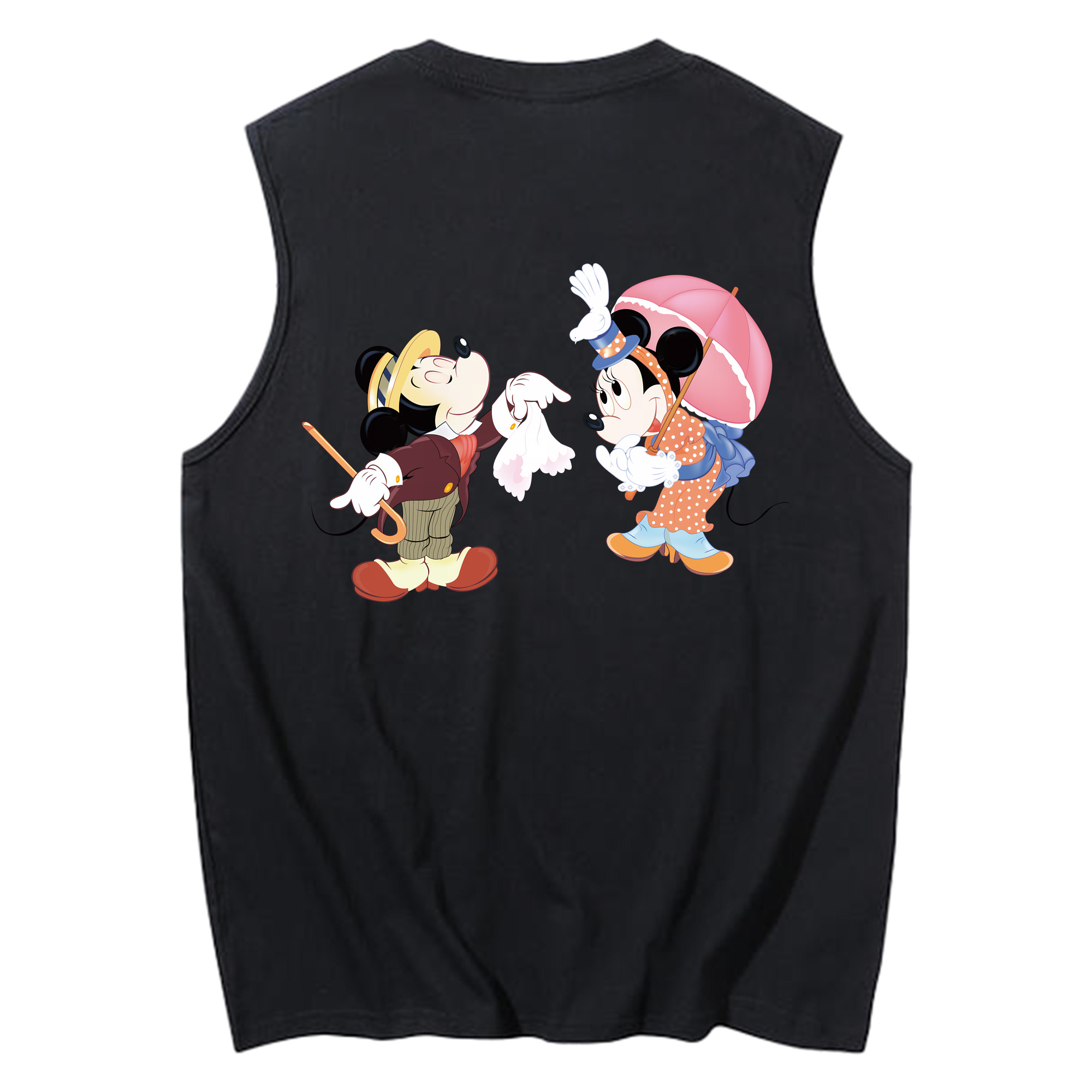 ミッキーマウス Mickey Mouse コットン100％タンクトップ（背面プリント）