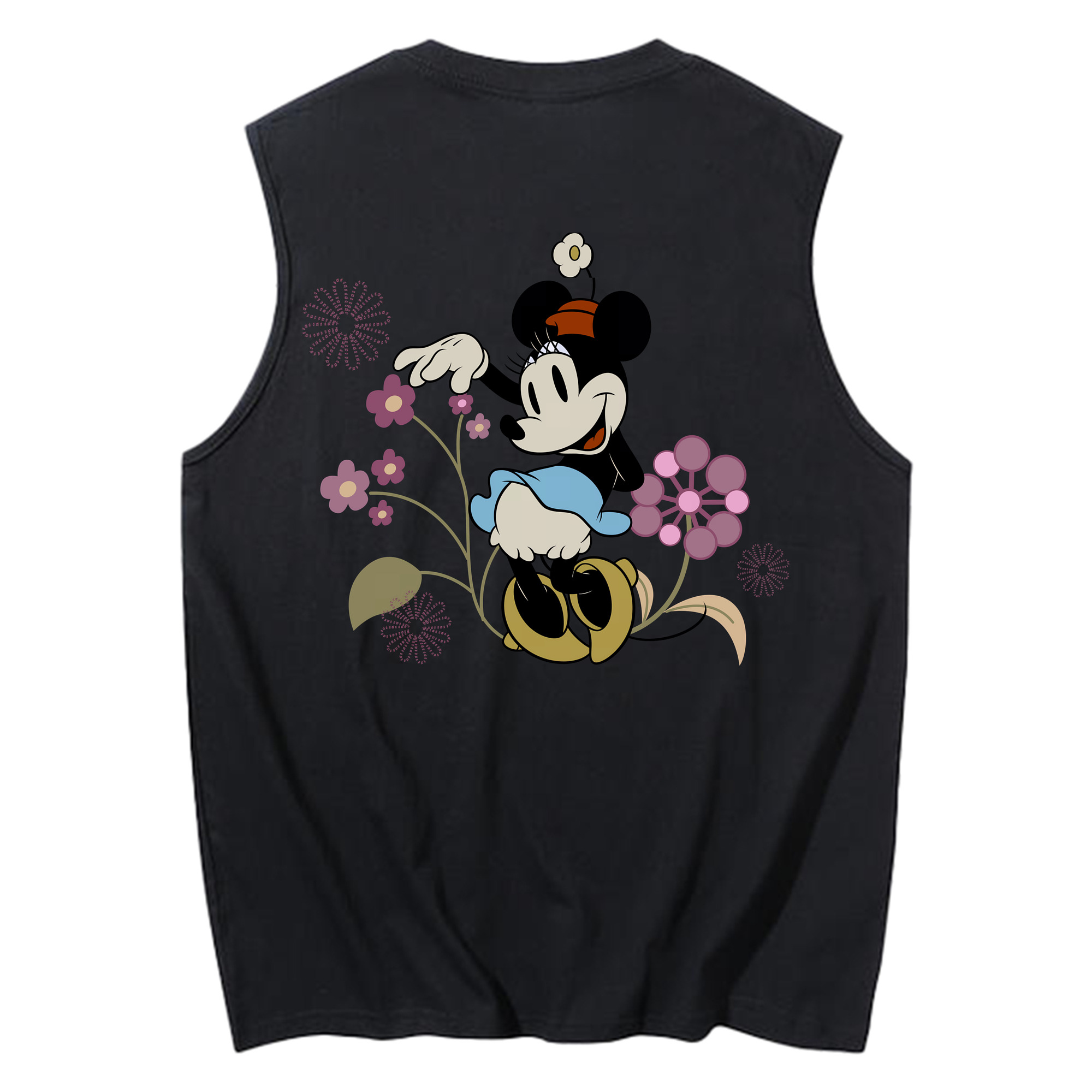 ミッキーマウス Mickey Mouse コットン100％タンクトップ（背面プリント）