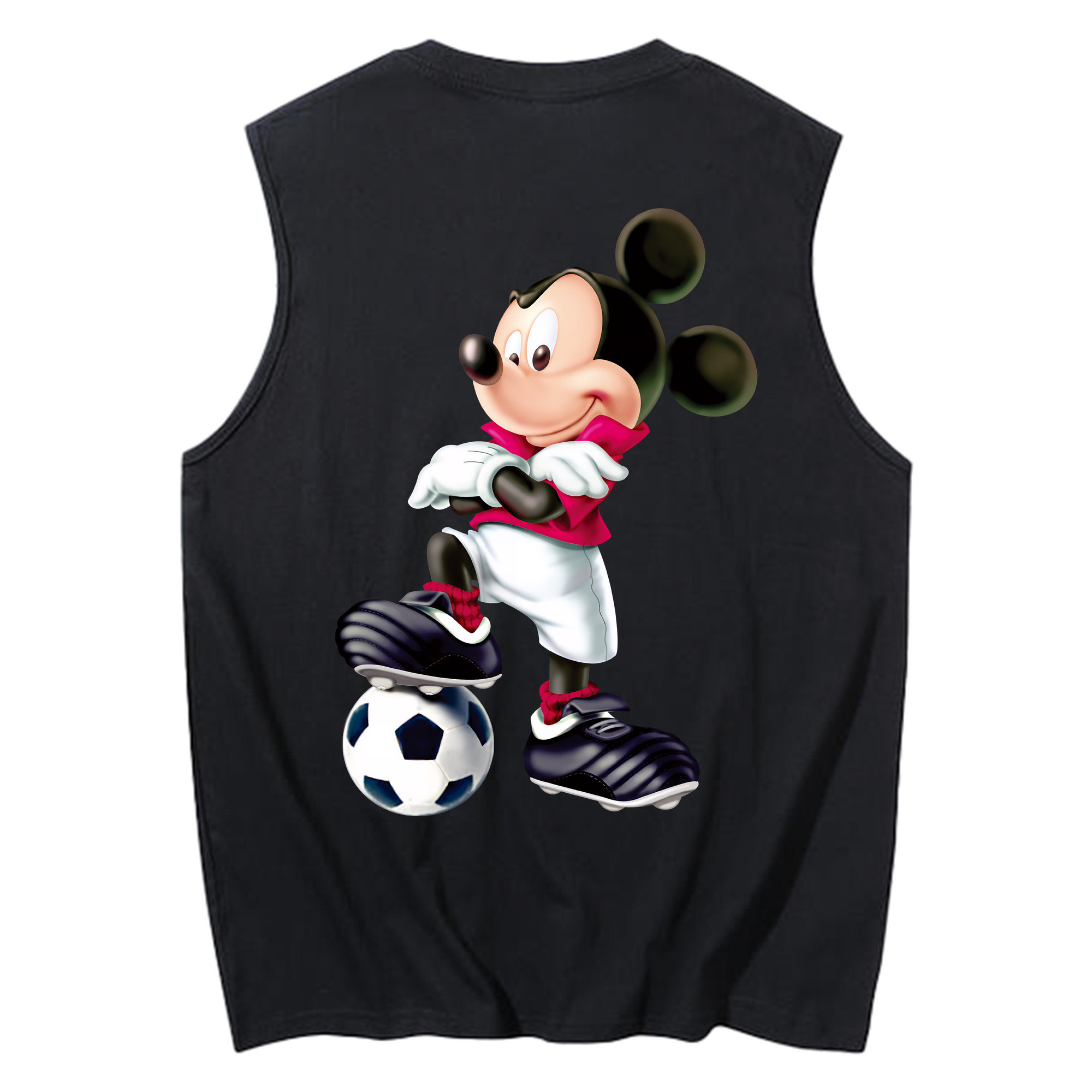 ミッキーマウス Mickey Mouse コットン100％タンクトップ（背面プリント）