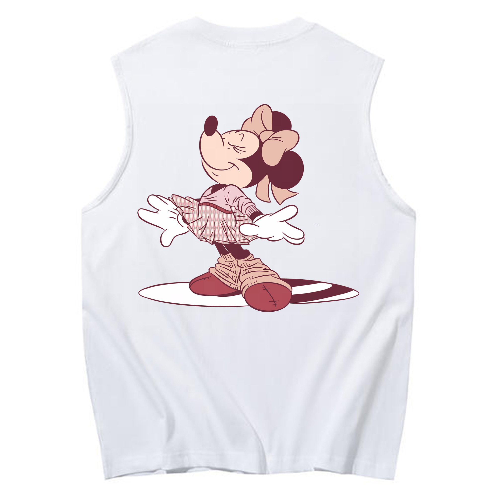 ミッキーマウス Mickey Mouse コットン100％タンクトップ（背面プリント）