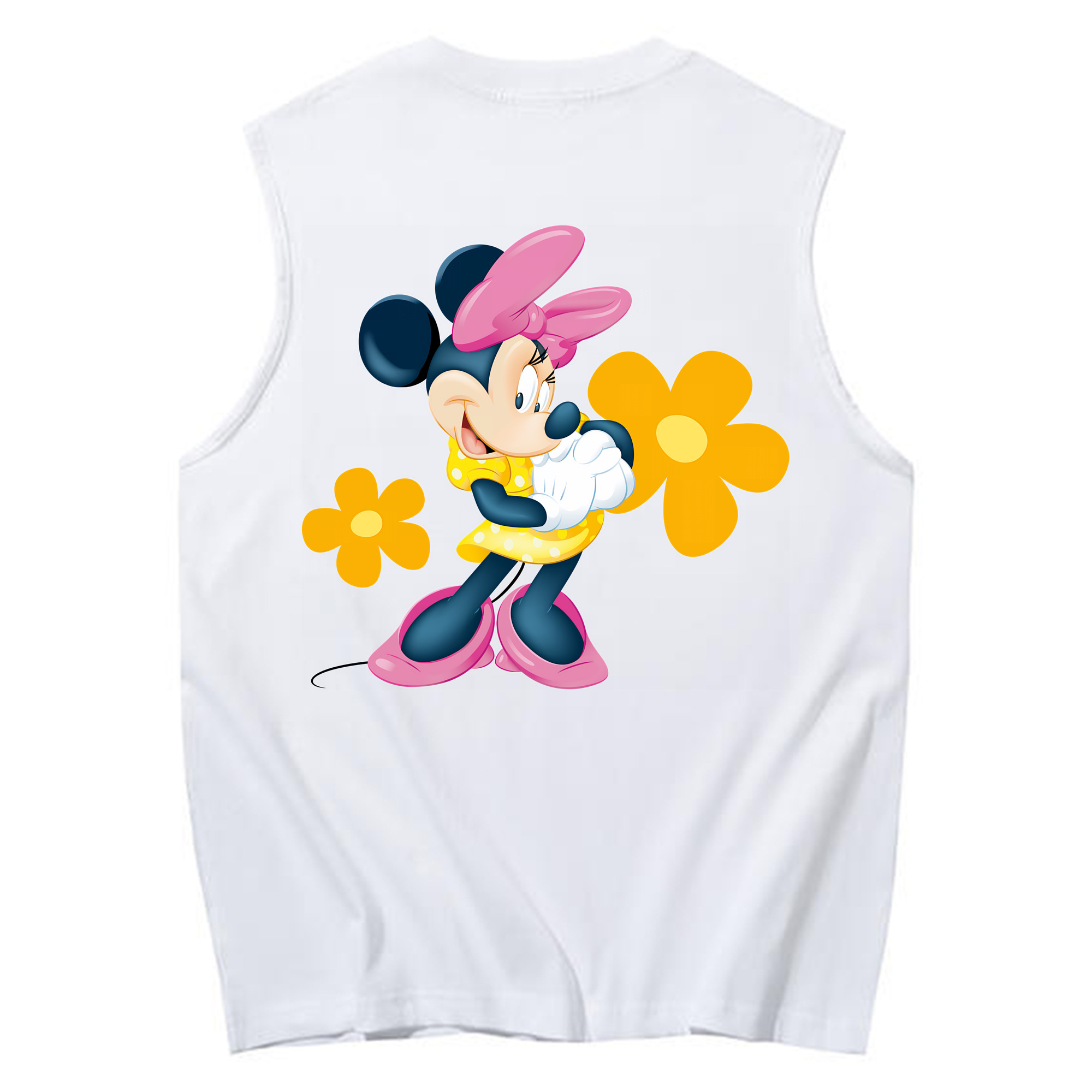 ミッキーマウス Mickey Mouse コットン100％タンクトップ（背面プリント）