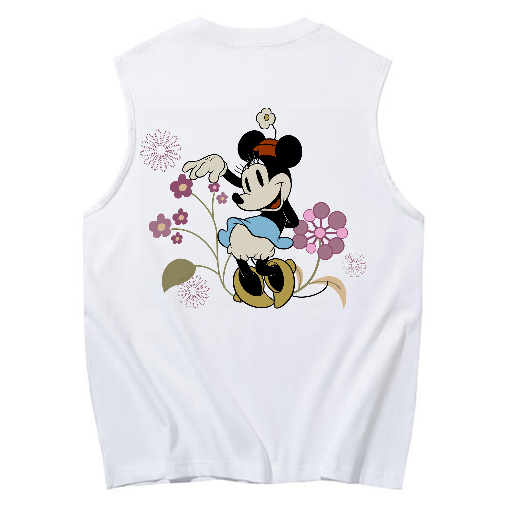 ミッキーマウス Mickey Mouse コットン100％タンクトップ（背面プリント）