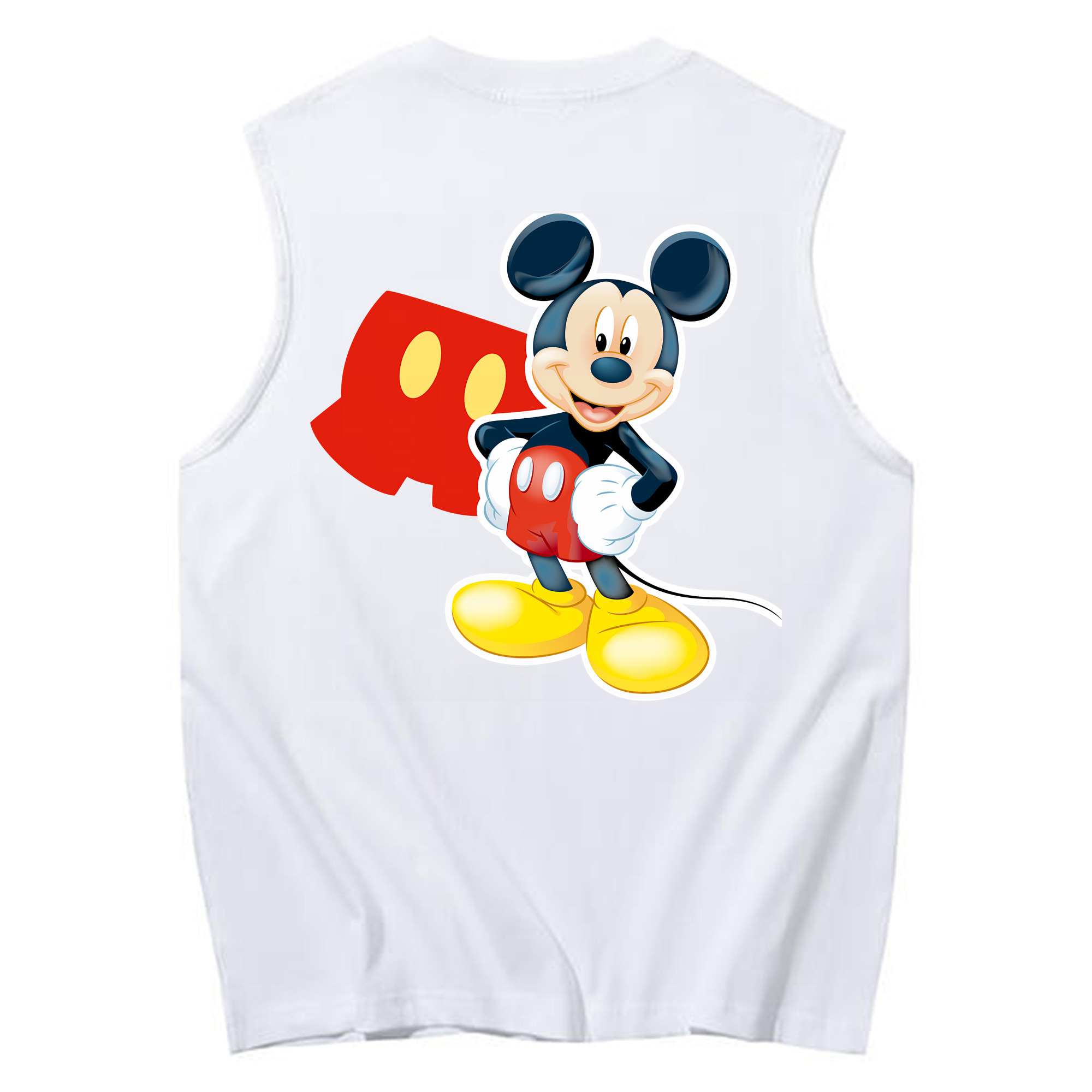 ミッキーマウス Mickey Mouse コットン100％タンクトップ（背面プリント）