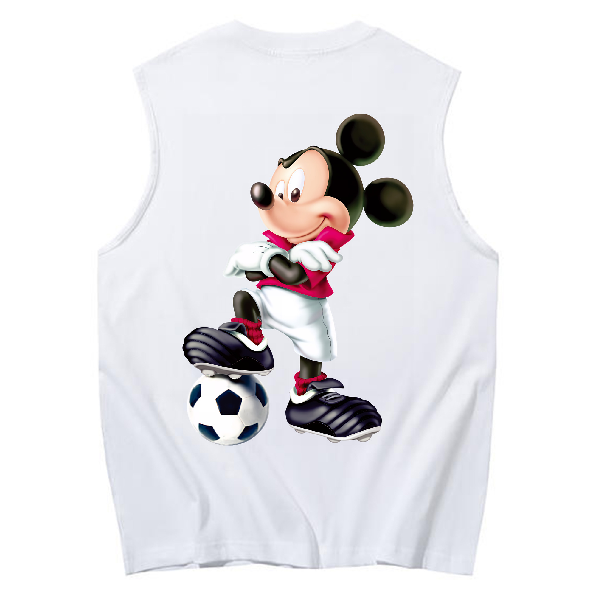 ミッキーマウス Mickey Mouse コットン100％タンクトップ（背面プリント）