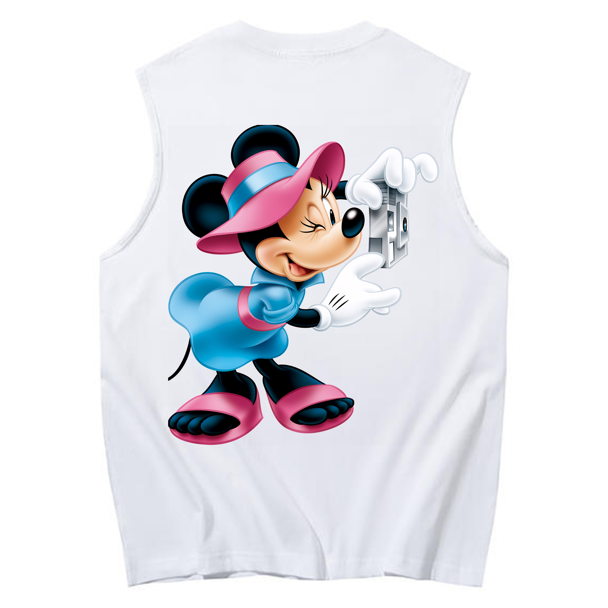 ミッキーマウス Mickey Mouse コットン100％タンクトップ（背面プリント）