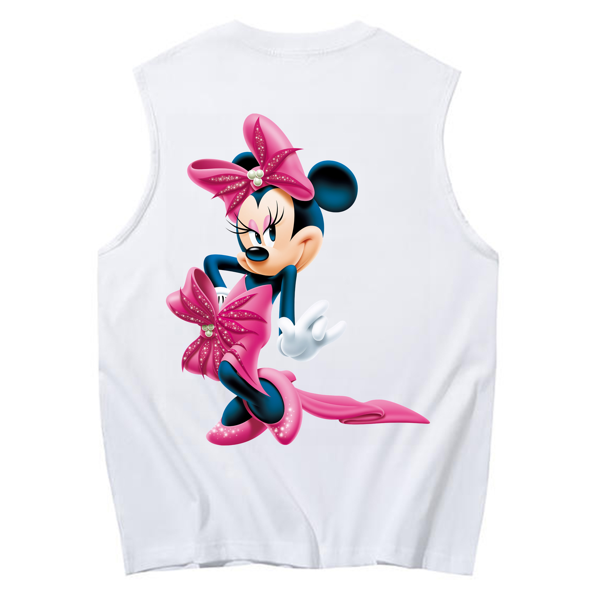 ミッキーマウス Mickey Mouse コットン100％タンクトップ（背面プリント）