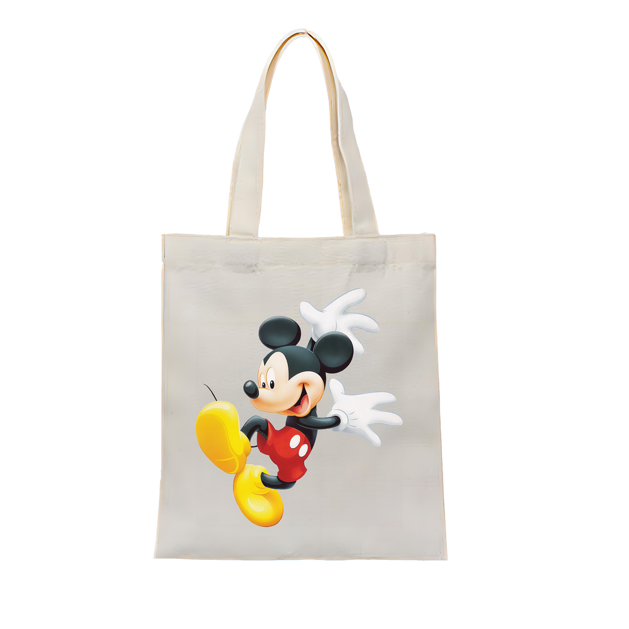 （画像用） ミッキーマウス Mickey Mouse 縦型キャンバス生地手提げバッグ　トートバッグ