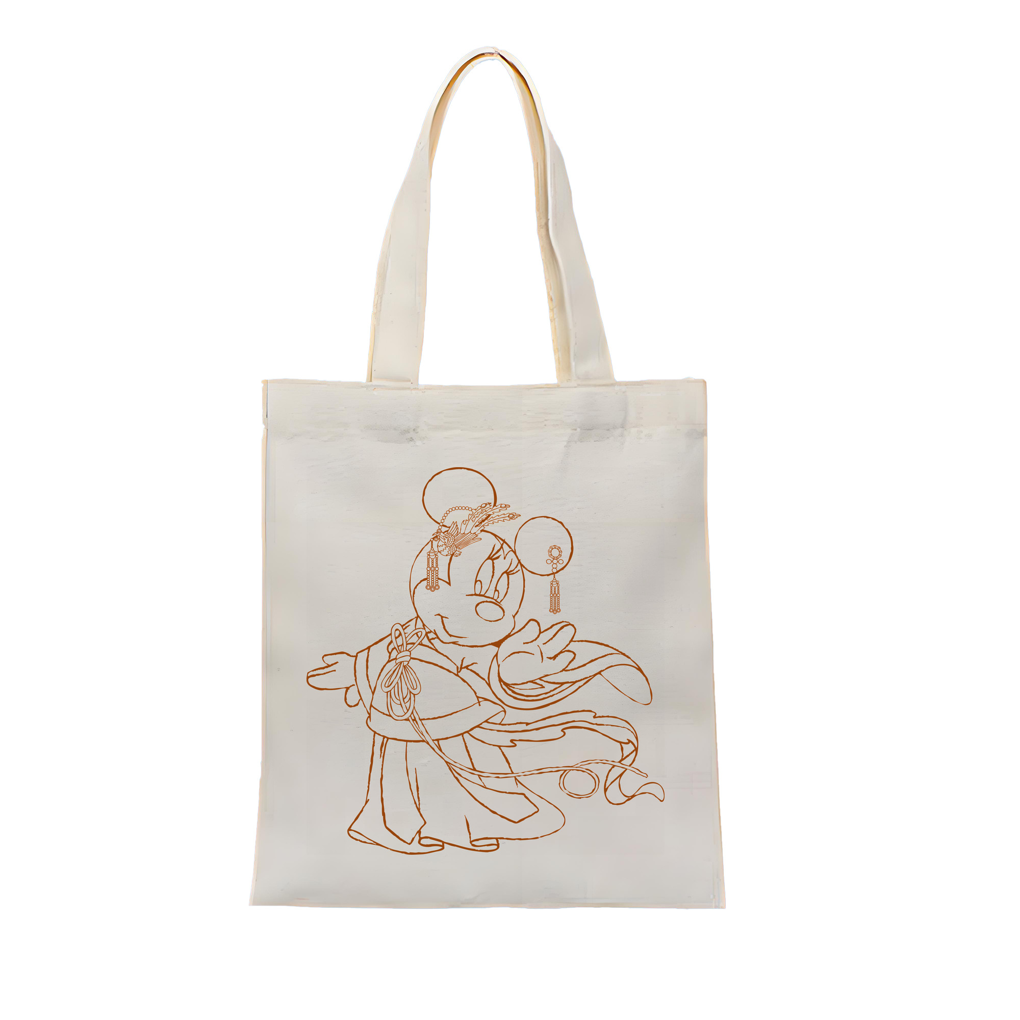 ミッキーマウス Mickey Mouse 縦型キャンバス生地手提げバッグ　トートバッグ