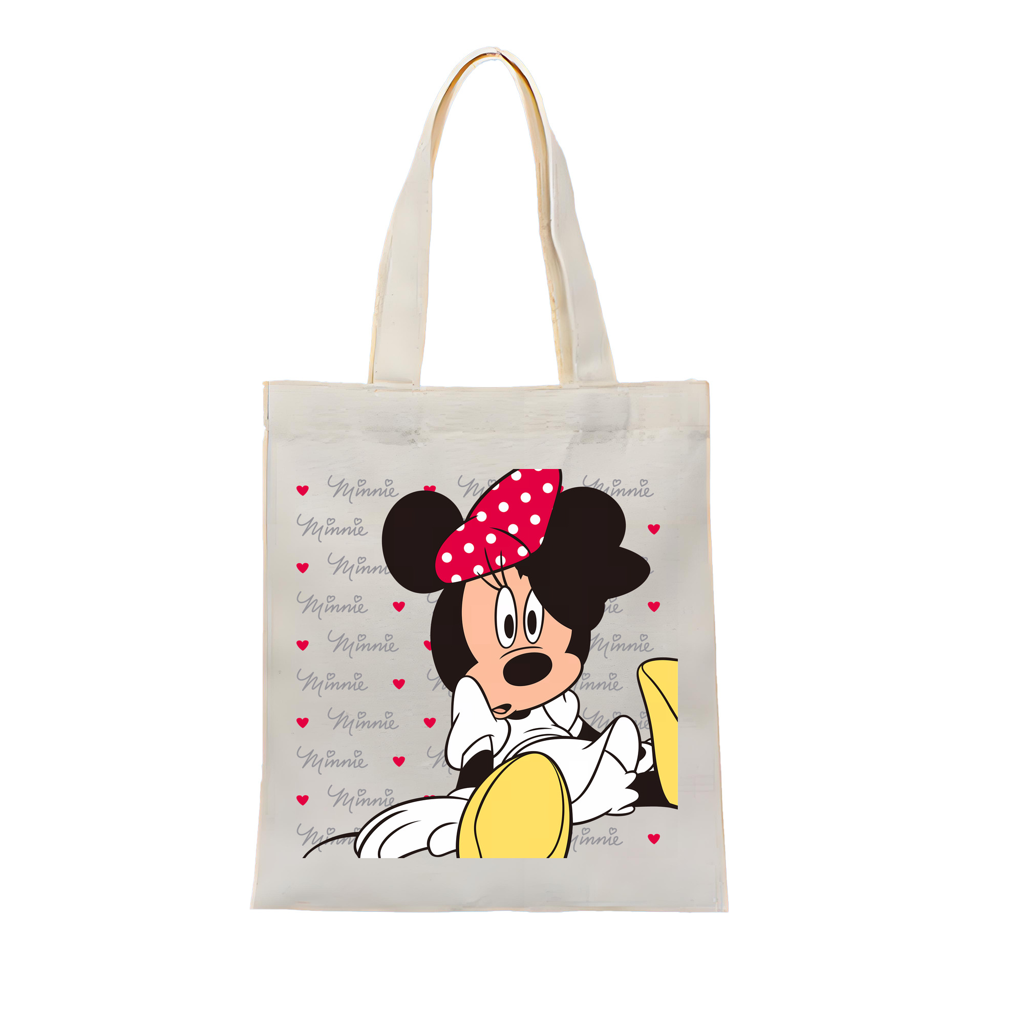 （画像用） ミッキーマウス Mickey Mouse 縦型キャンバス生地手提げバッグ　トートバッグ