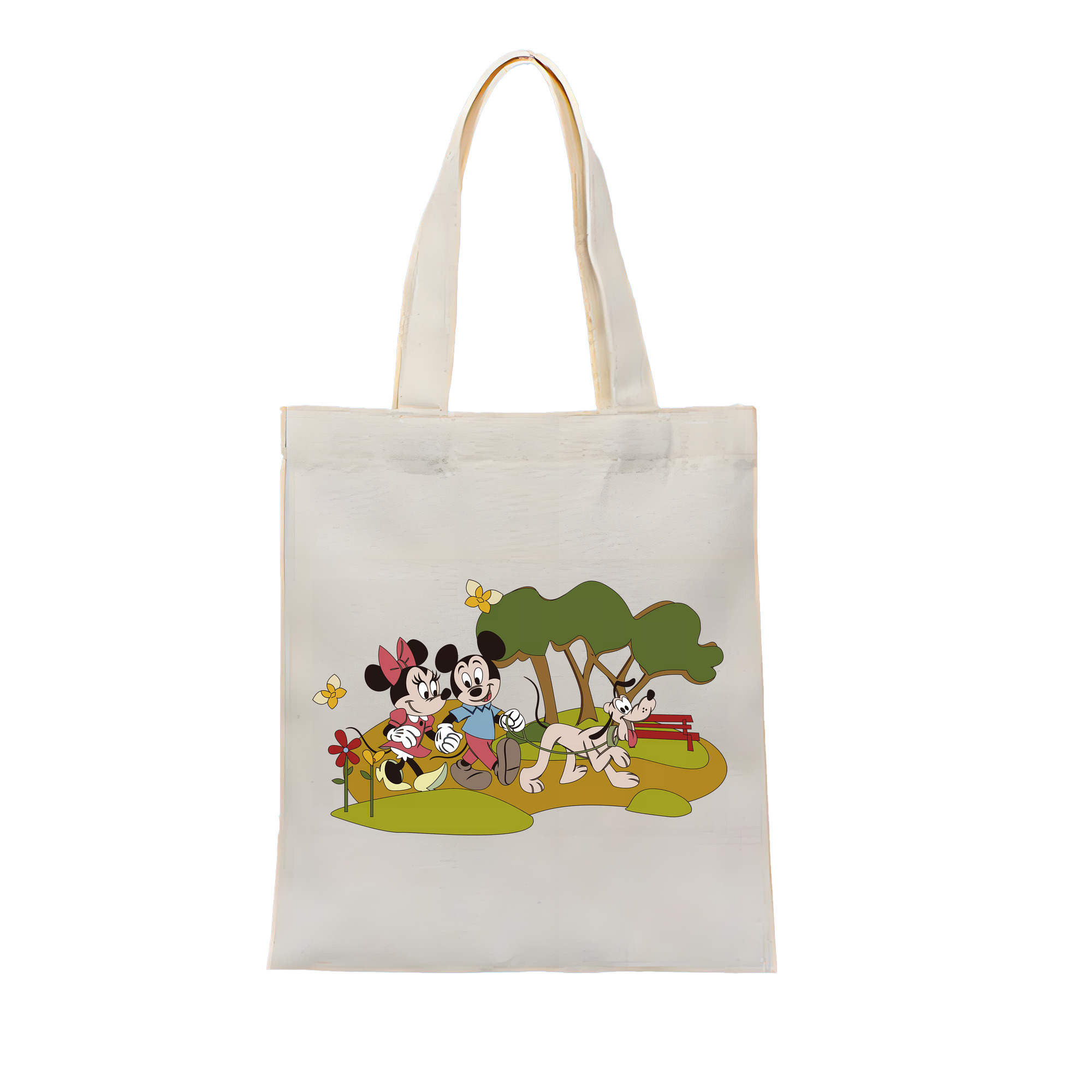 （画像用） ミッキーマウス Mickey Mouse 縦型キャンバス生地手提げバッグ　トートバッグ