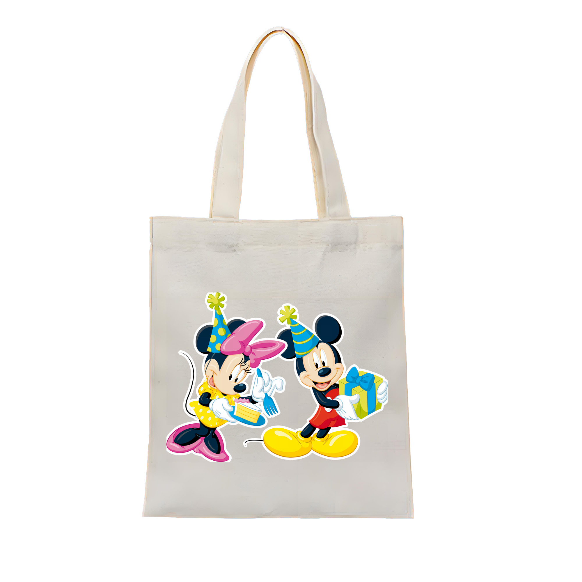 （画像用） ミッキーマウス Mickey Mouse 縦型キャンバス生地手提げバッグ　トートバッグ