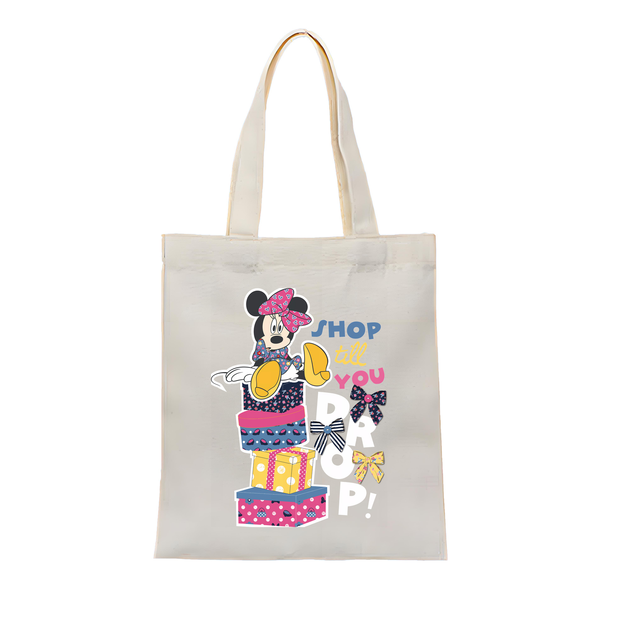 （画像用） ミッキーマウス Mickey Mouse 縦型キャンバス生地手提げバッグ　トートバッグ