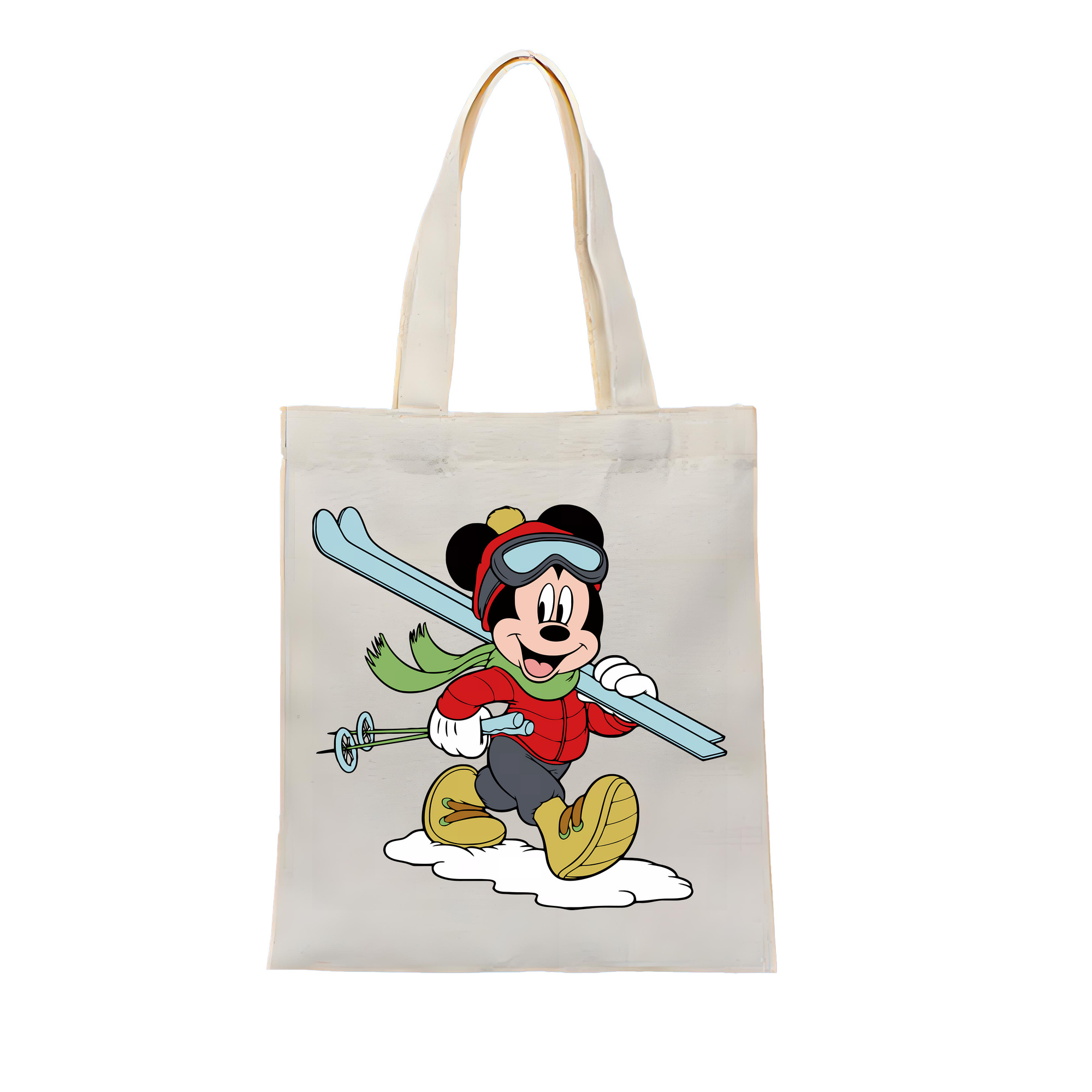 （画像用） ミッキーマウス Mickey Mouse 縦型キャンバス生地手提げバッグ　トートバッグ