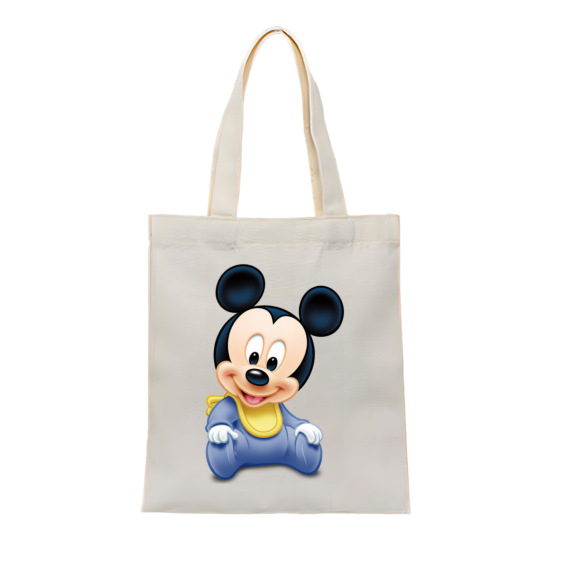（画像用） ミッキーマウス Mickey Mouse 縦型キャンバス生地手提げバッグ　トートバッグ