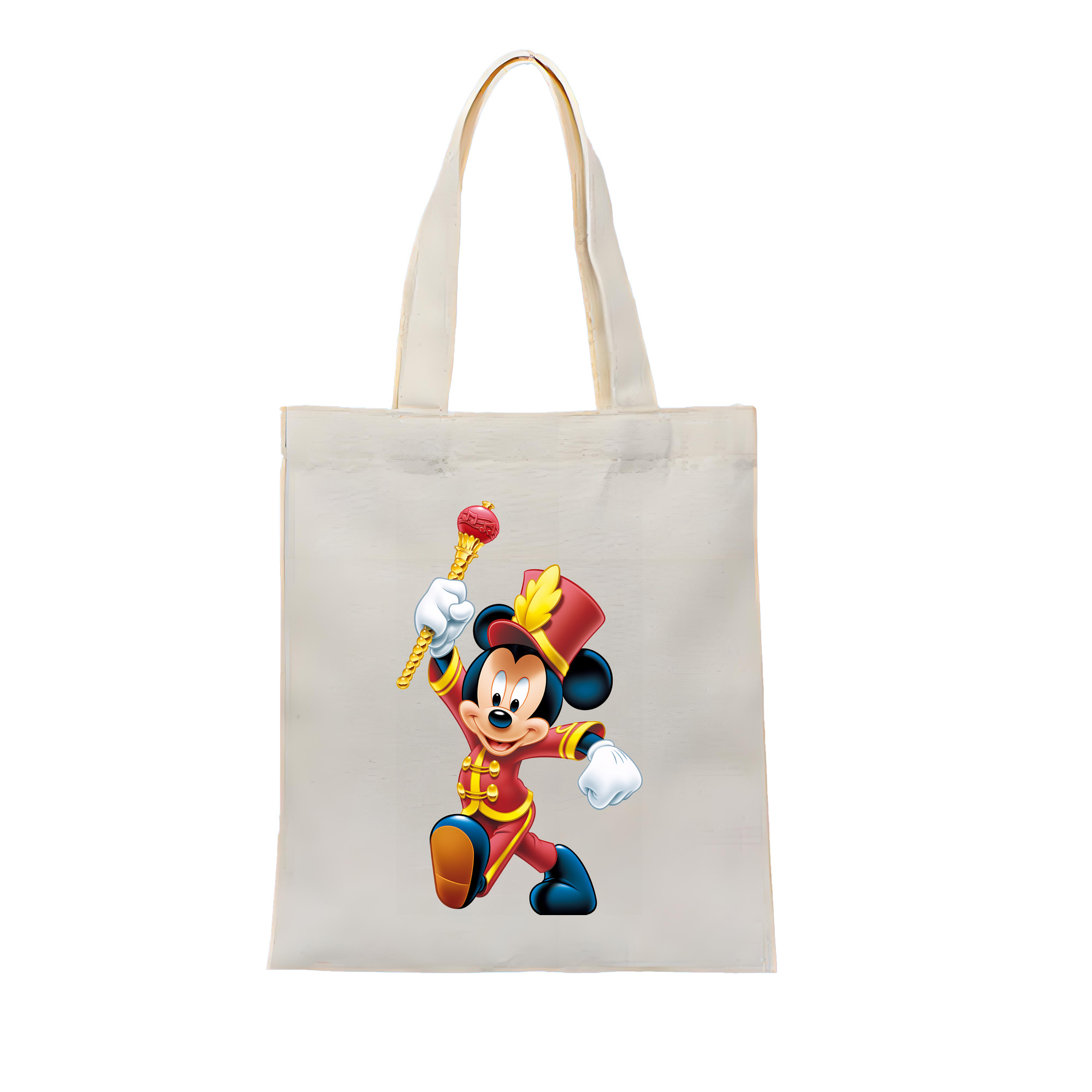（画像用） ミッキーマウス Mickey Mouse 縦型キャンバス生地手提げバッグ　トートバッグ