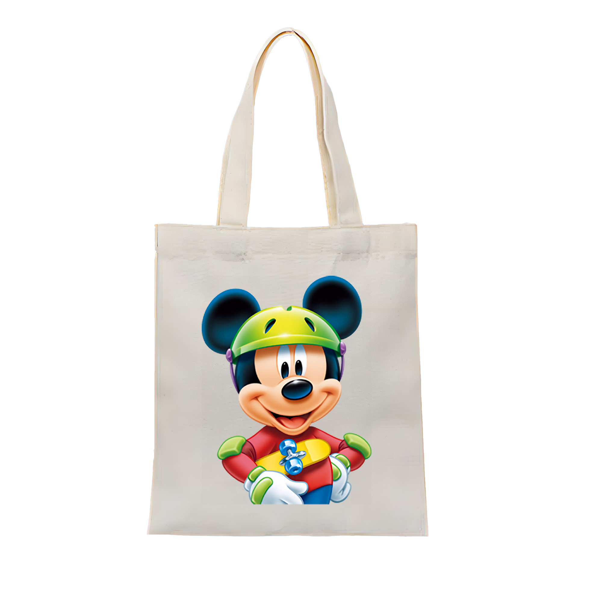 （画像用） ミッキーマウス Mickey Mouse 縦型キャンバス生地手提げバッグ　トートバッグ