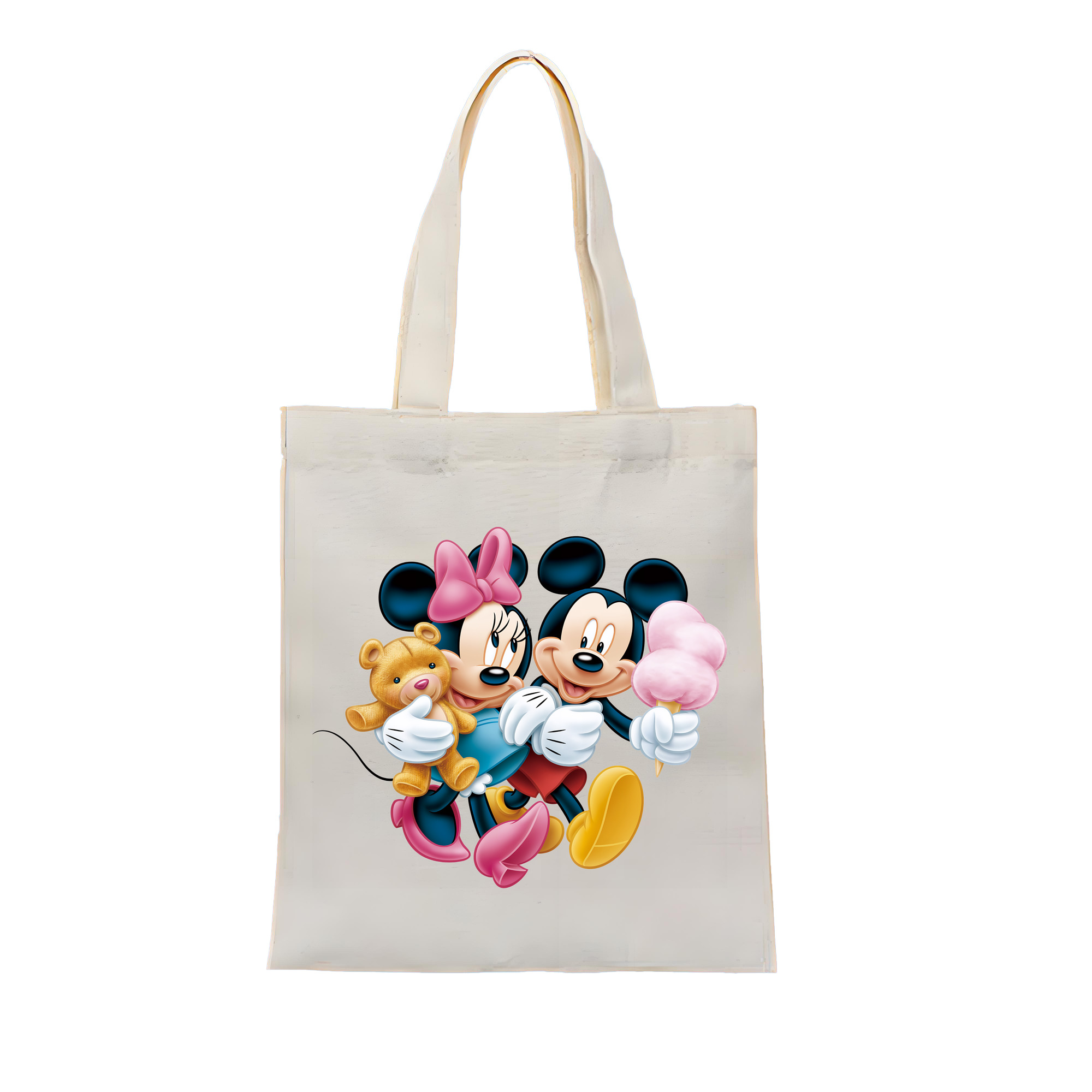 （画像用） ミッキーマウス Mickey Mouse 縦型キャンバス生地手提げバッグ　トートバッグ