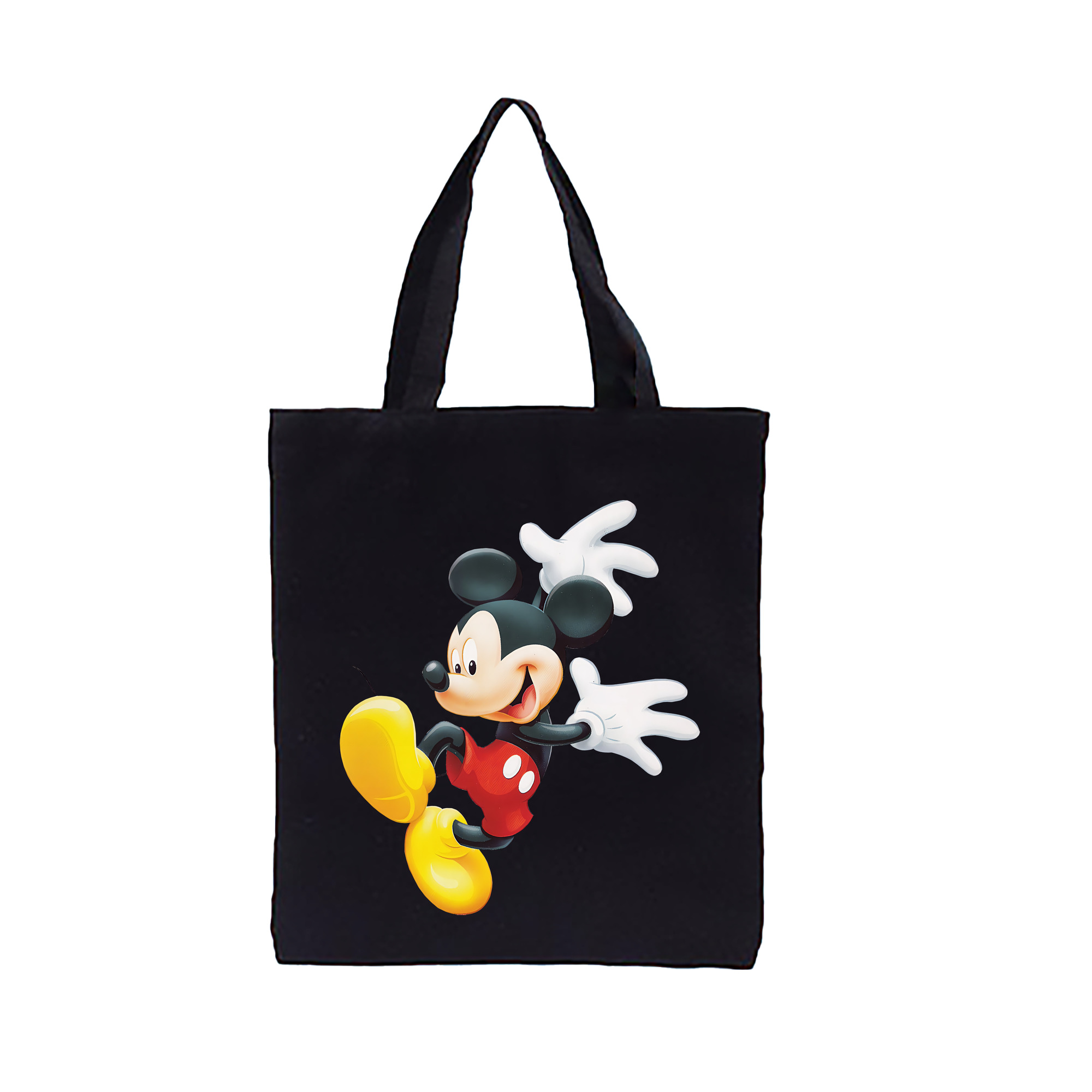 （画像用） ミッキーマウス Mickey Mouse 縦型キャンバス生地手提げバッグ　トートバッグ
