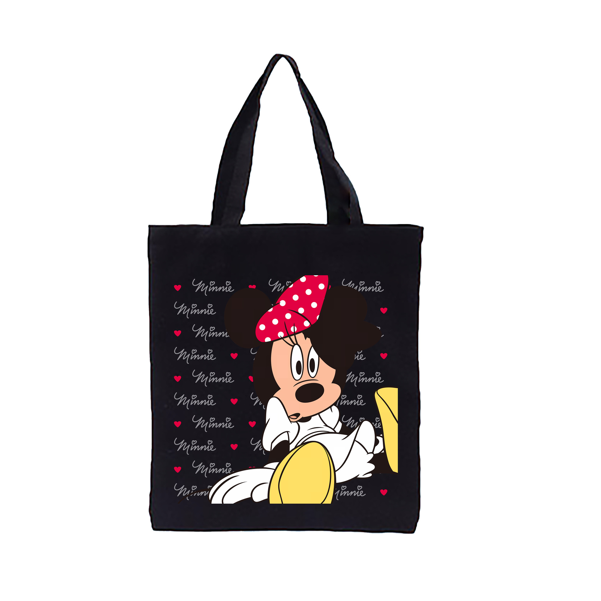 （画像用） ミッキーマウス Mickey Mouse 縦型キャンバス生地手提げバッグ　トートバッグ