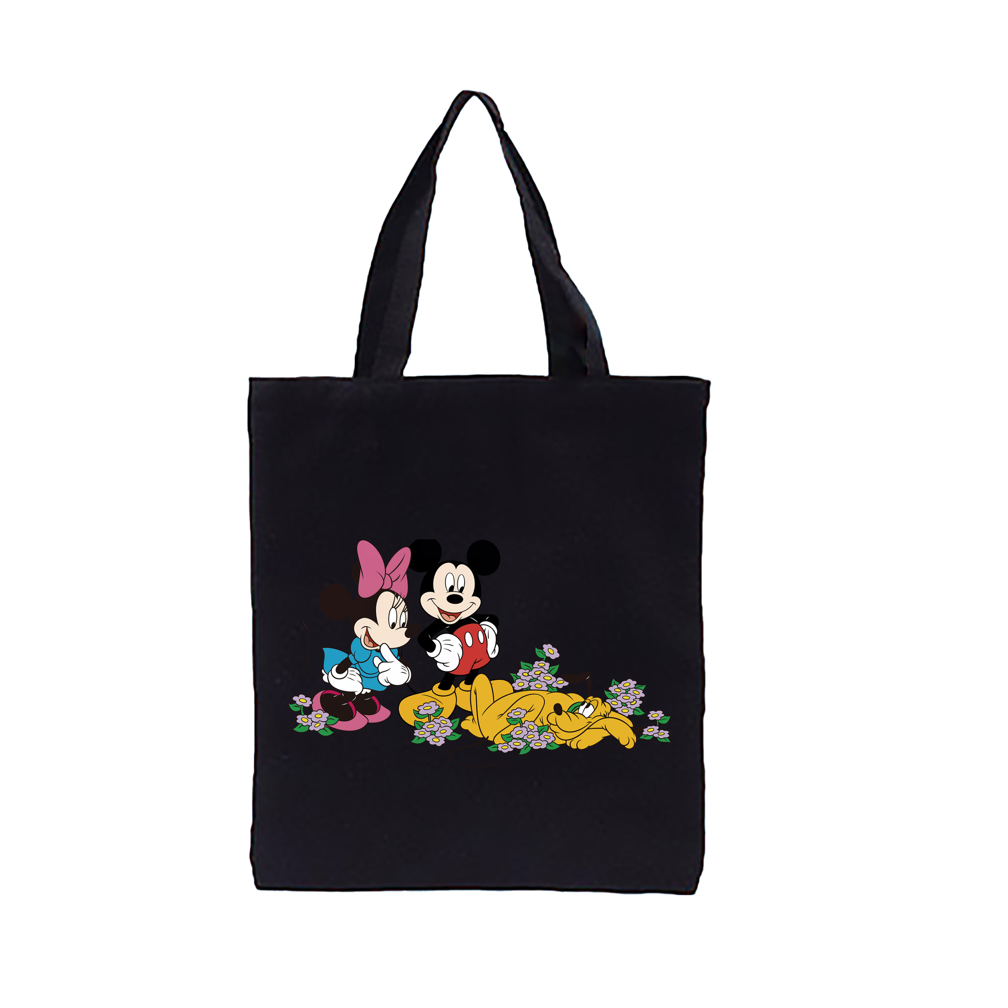 （画像用） ミッキーマウス Mickey Mouse 縦型キャンバス生地手提げバッグ　トートバッグ