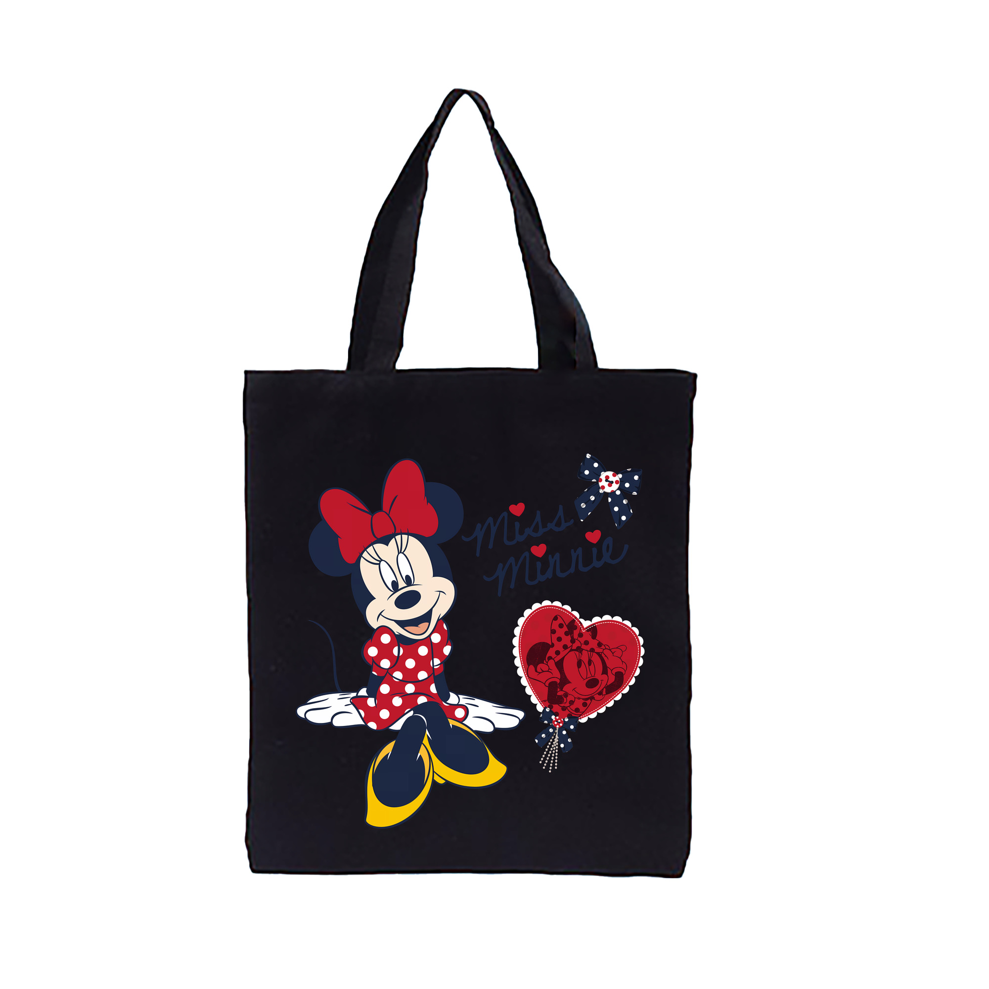 （画像用） ミッキーマウス Mickey Mouse 縦型キャンバス生地手提げバッグ　トートバッグ