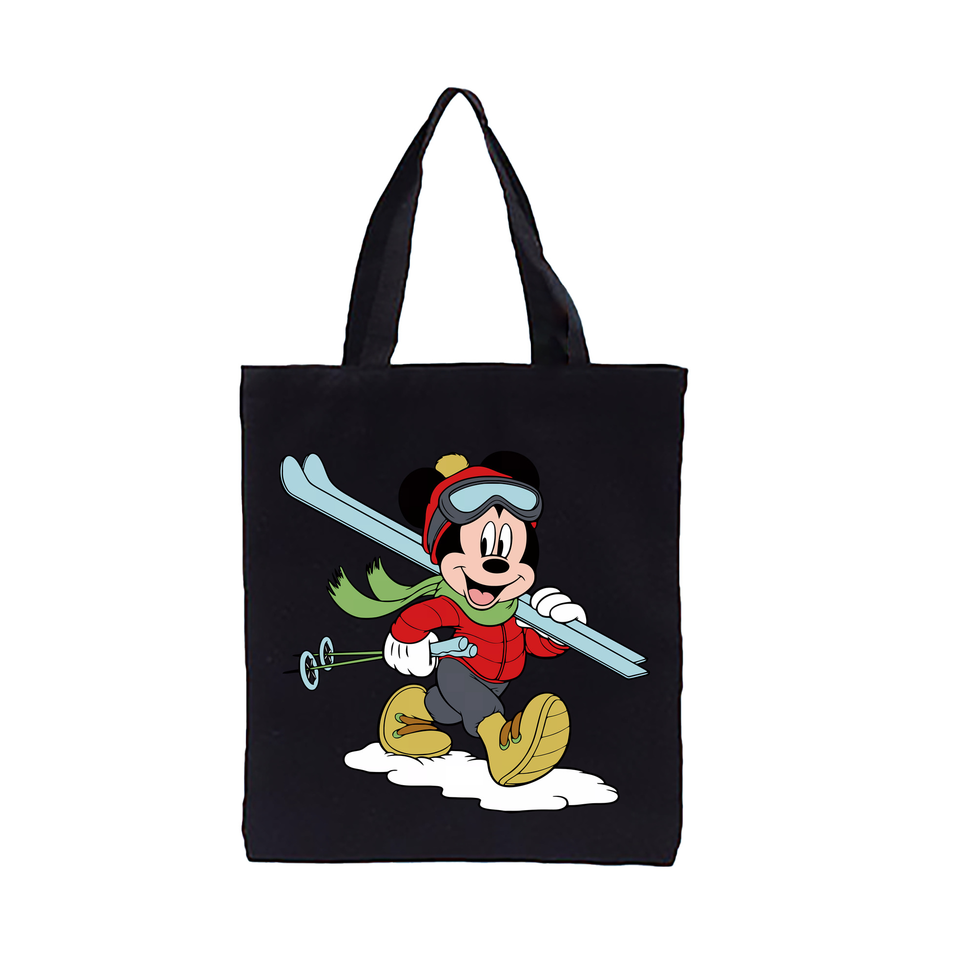 （画像用） ミッキーマウス Mickey Mouse 縦型キャンバス生地手提げバッグ　トートバッグ