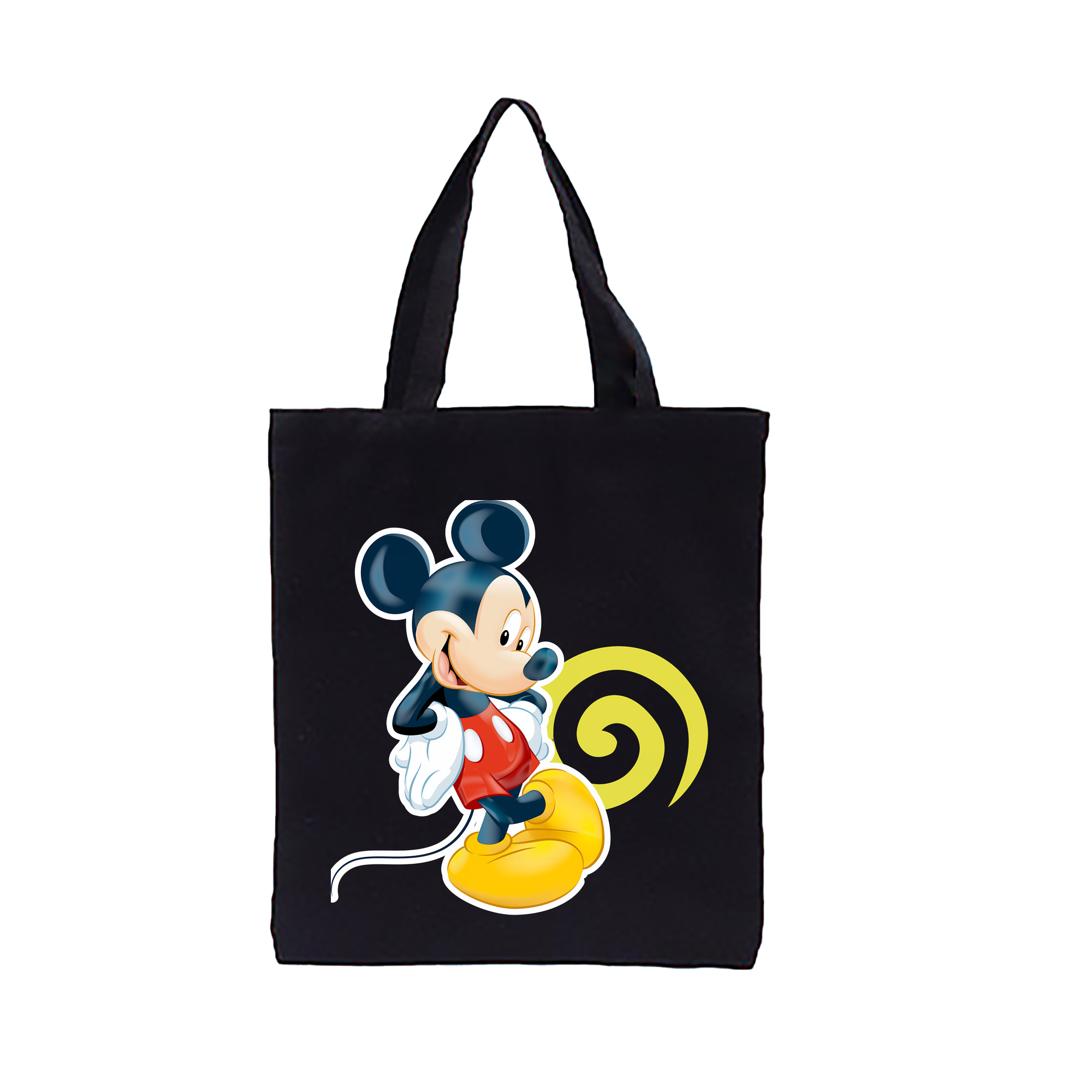 （画像用） ミッキーマウス Mickey Mouse 縦型キャンバス生地手提げバッグ　トートバッグ