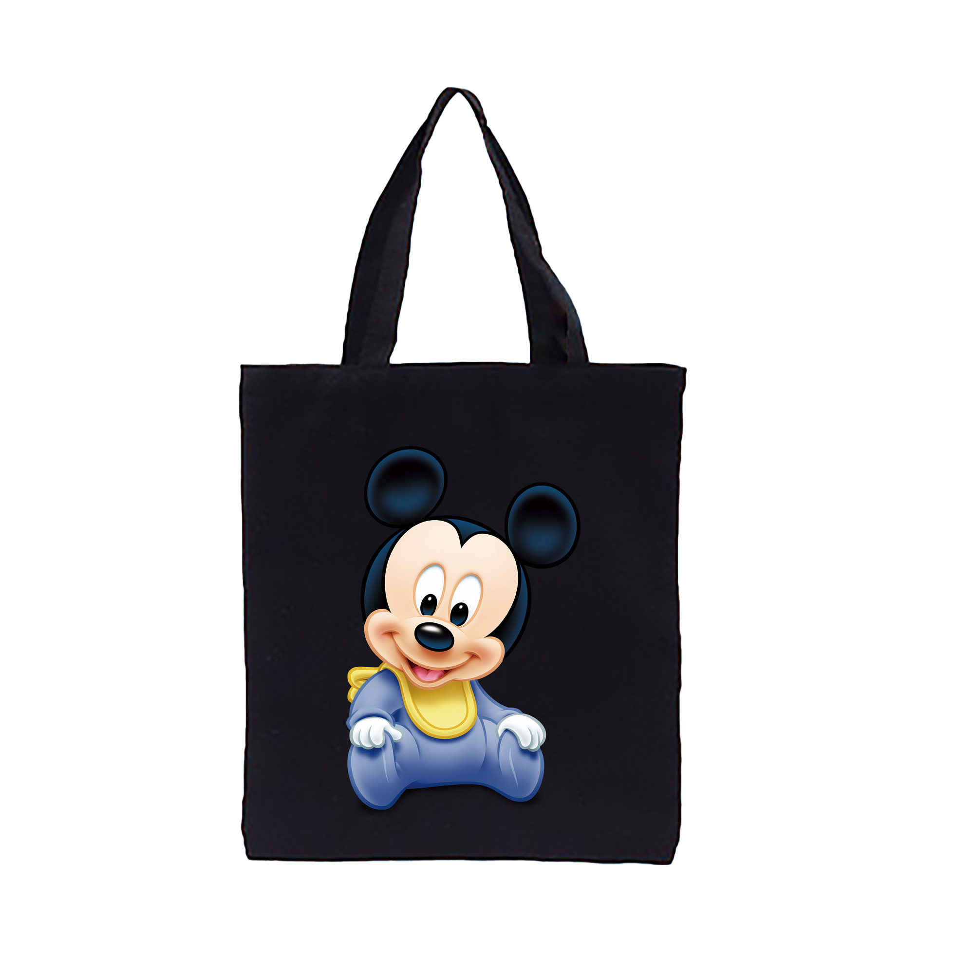 （画像用） ミッキーマウス Mickey Mouse 縦型キャンバス生地手提げバッグ　トートバッグ
