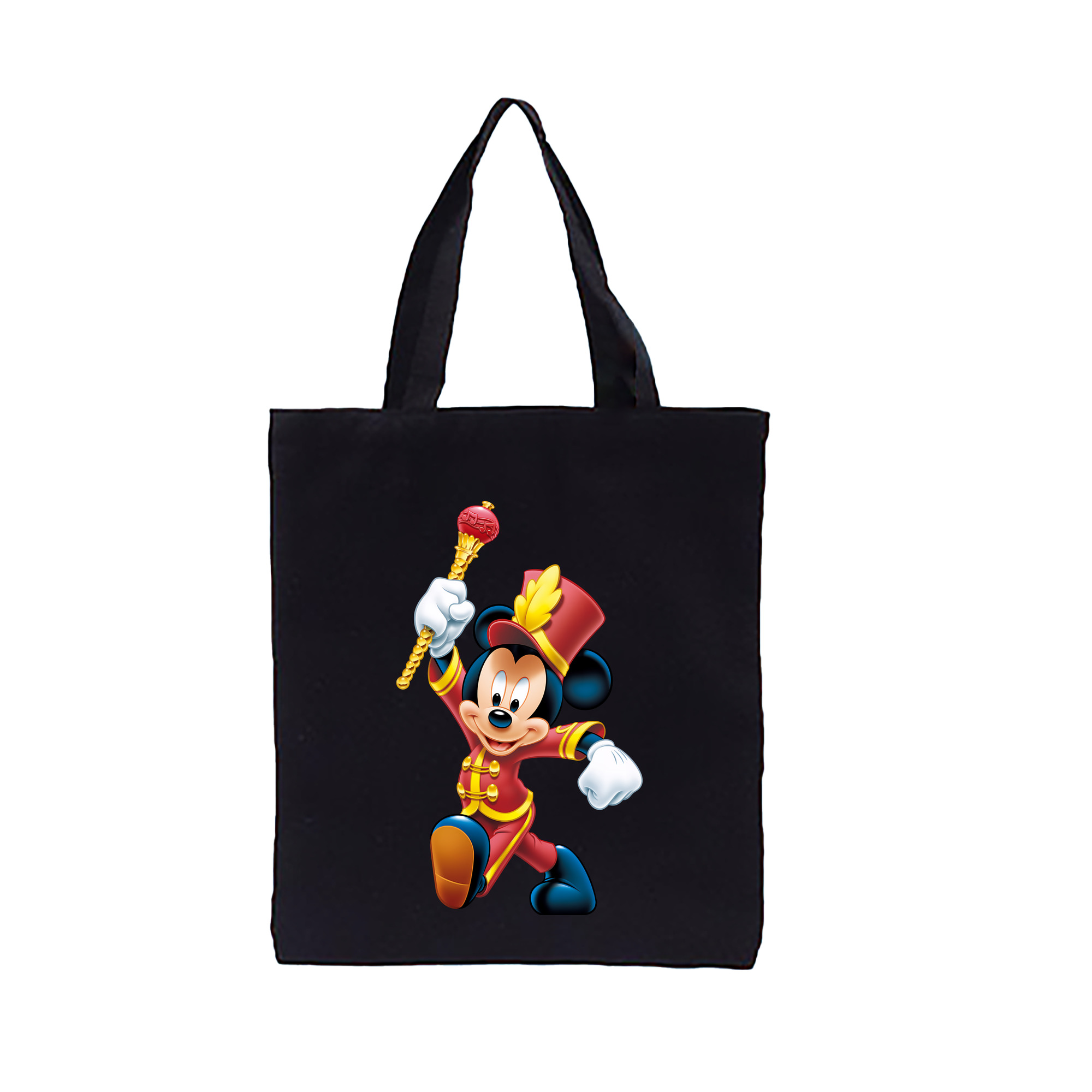 （画像用） ミッキーマウス Mickey Mouse 縦型キャンバス生地手提げバッグ　トートバッグ