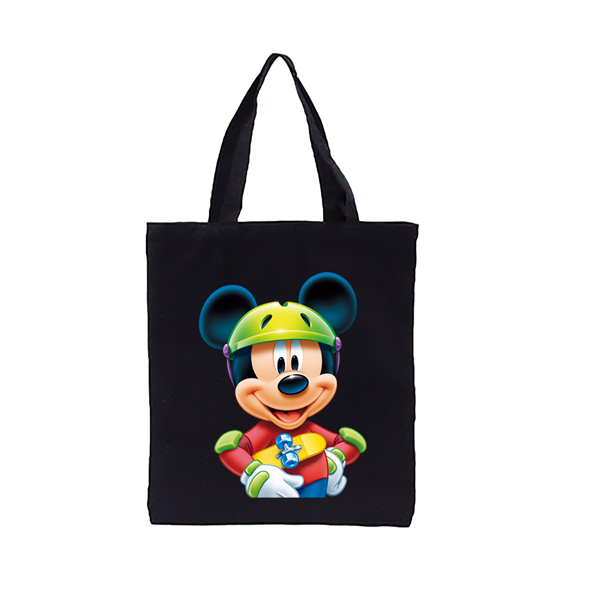 （画像用） ミッキーマウス Mickey Mouse 縦型キャンバス生地手提げバッグ　トートバッグ