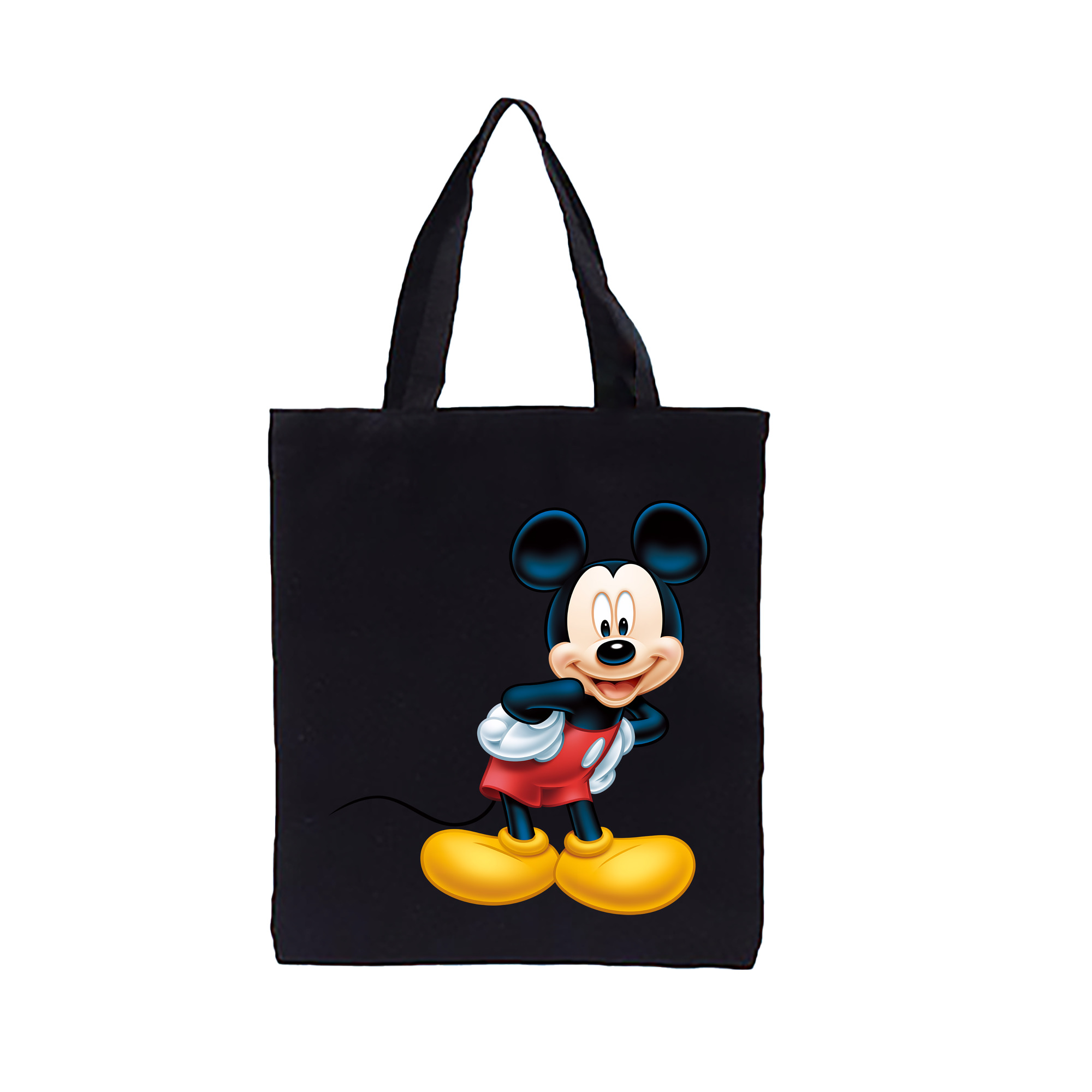 ミッキーマウス Mickey Mouse 縦型キャンバス生地手提げバッグ　トートバッグ