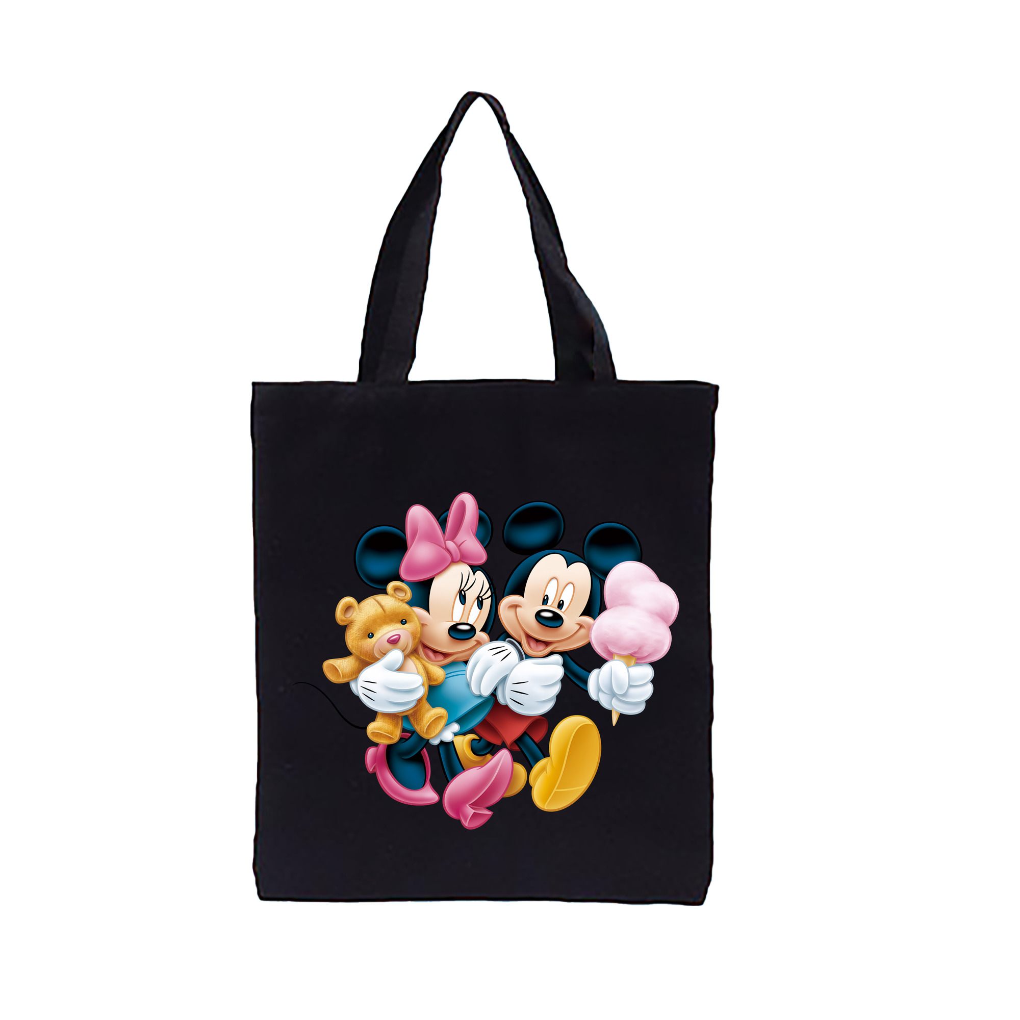 （画像用） ミッキーマウス Mickey Mouse 縦型キャンバス生地手提げバッグ　トートバッグ