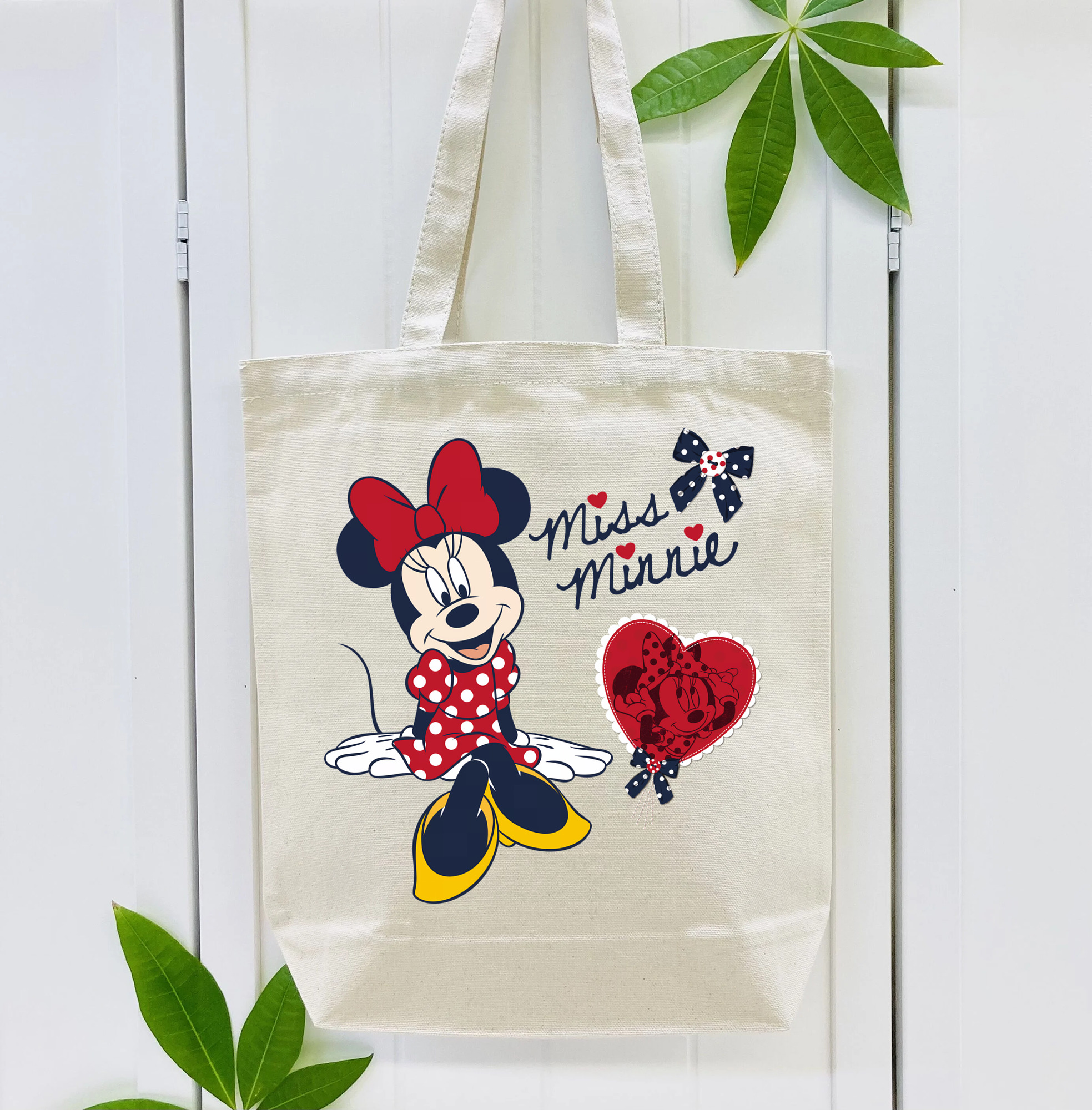 ミッキーマウス Mickey Mouse 縦型キャンバス生地手提げバッグ　トートバッグ